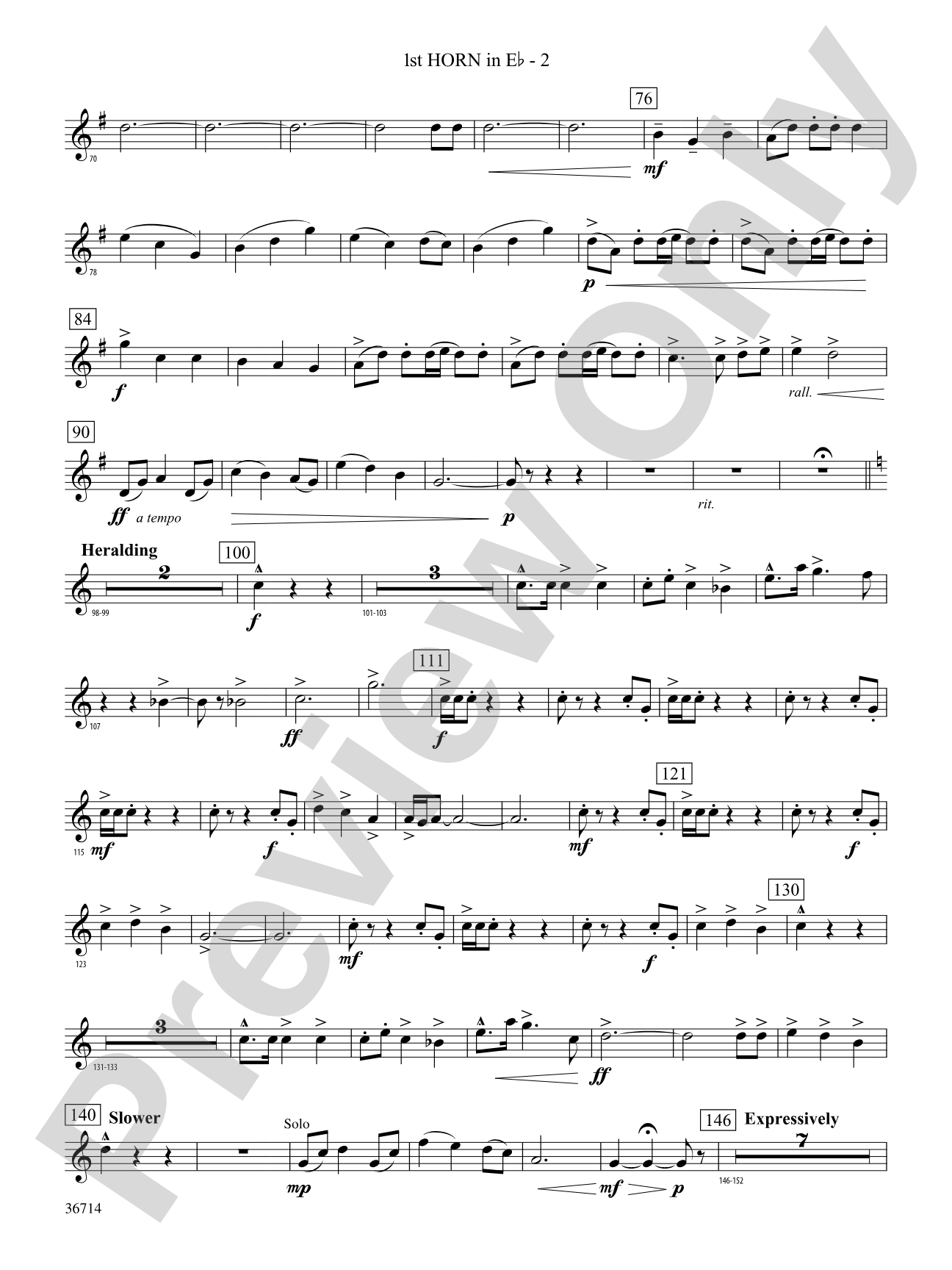 Proclamations: (wp) 1st Horn in E-flat