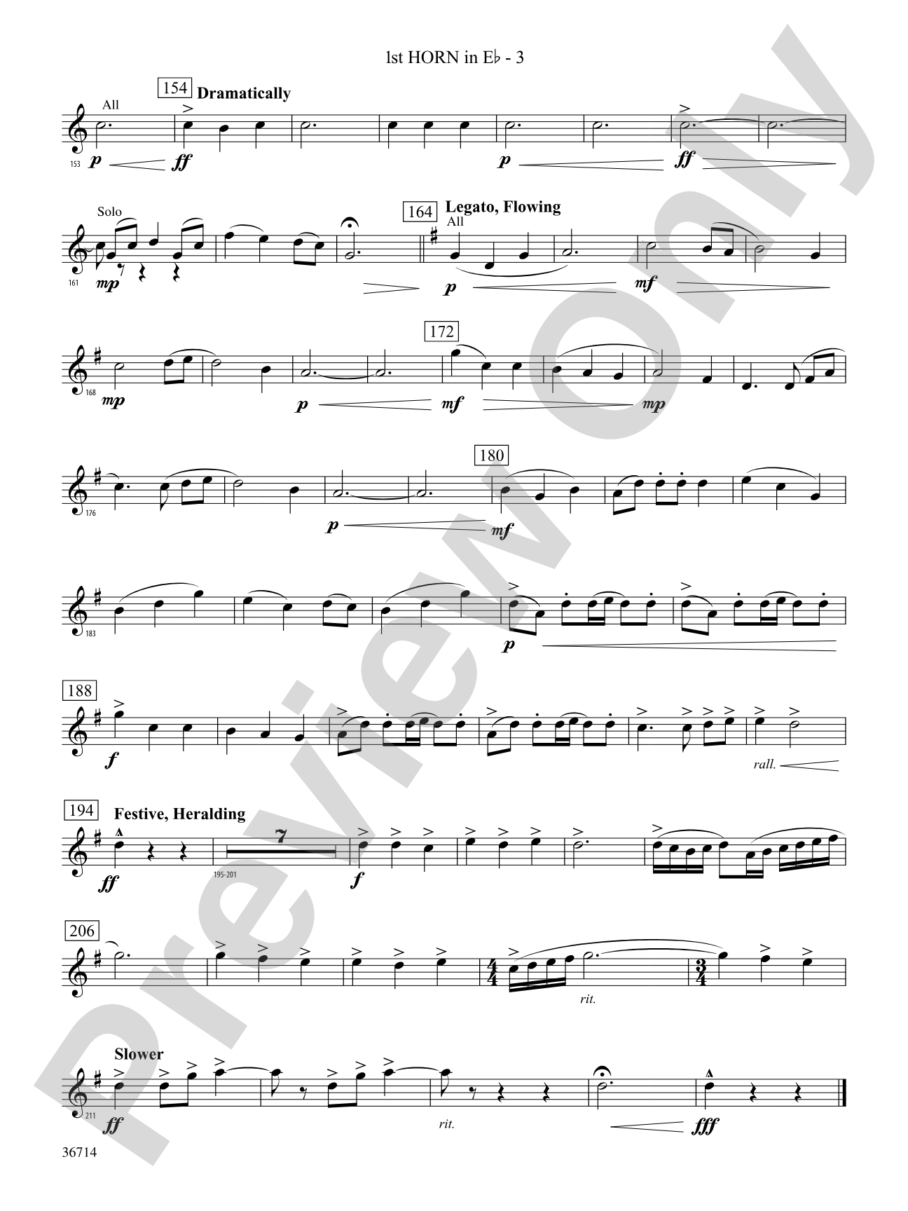 Proclamations: (wp) 1st Horn in E-flat