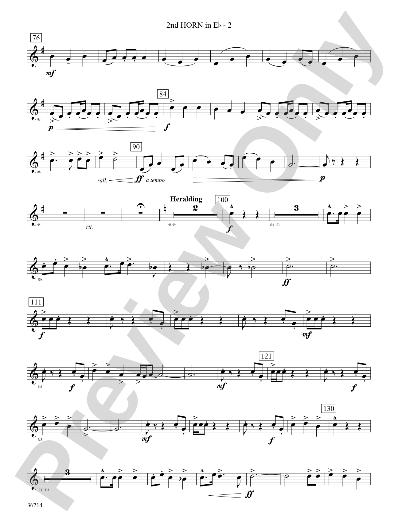 Proclamations: (wp) 2nd Horn in E-flat