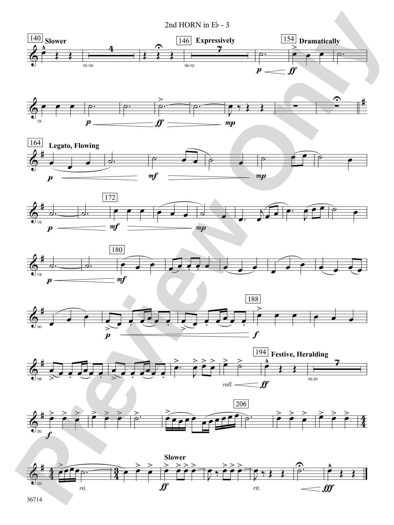 Proclamations: (wp) 2nd Horn in E-flat
