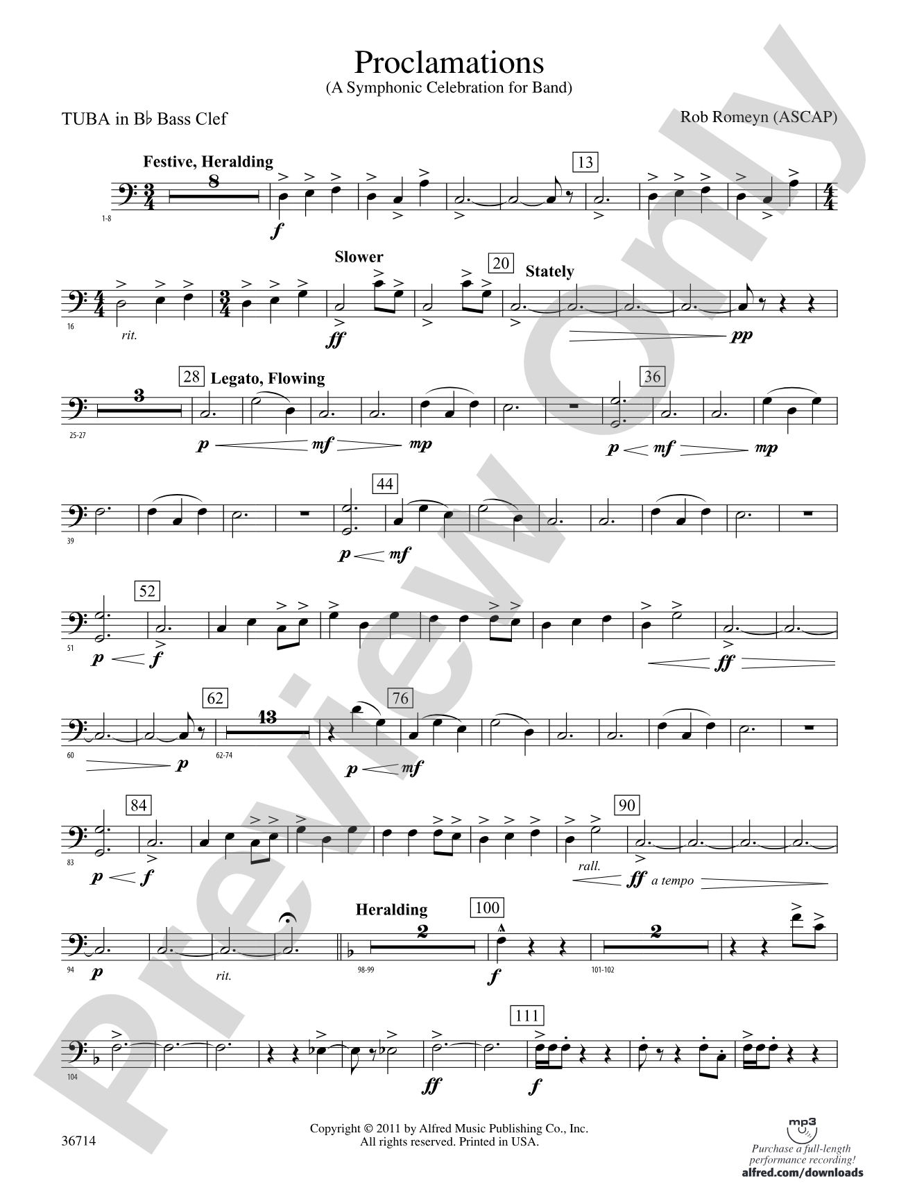 Proclamations: (wp) B-flat Tuba B.C.