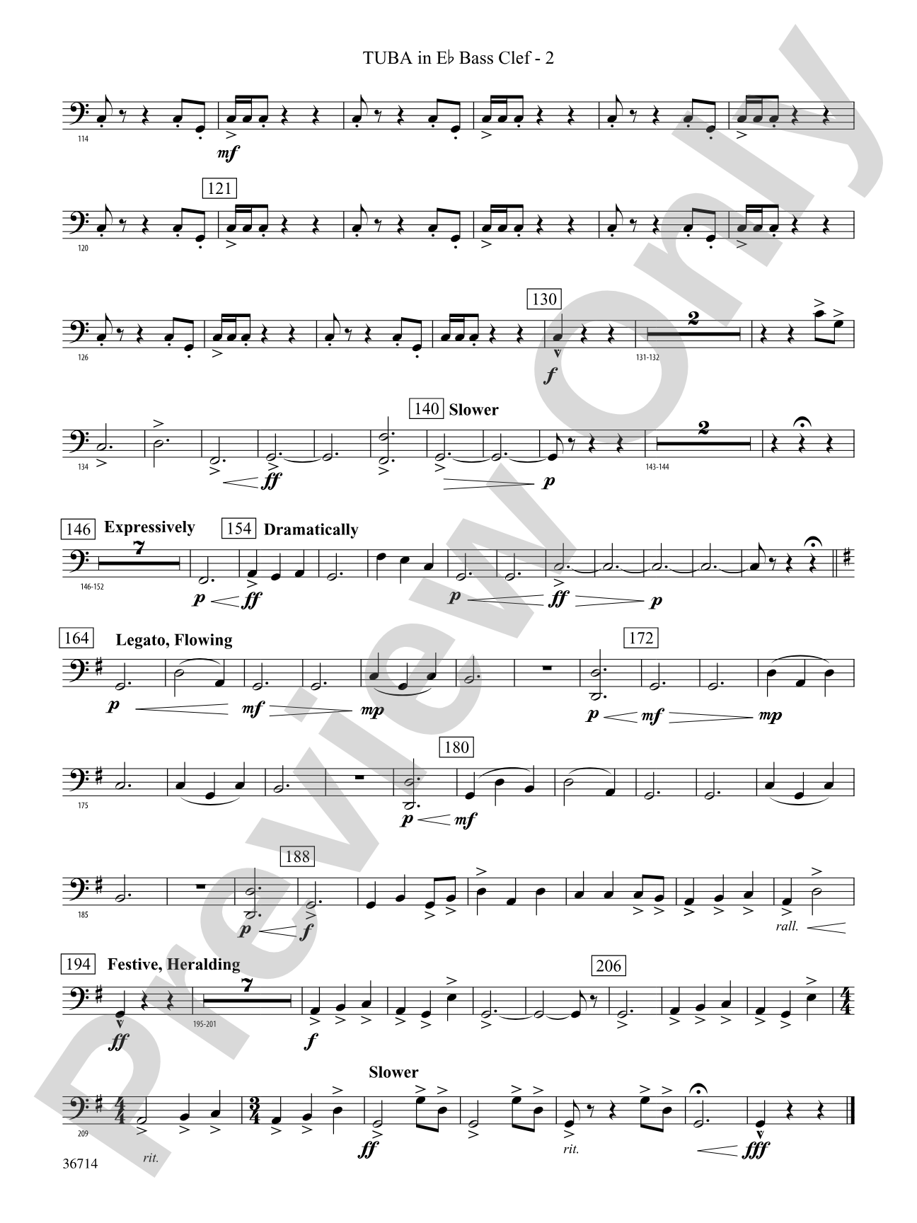 Proclamations: (wp) E-flat Tuba B.C.