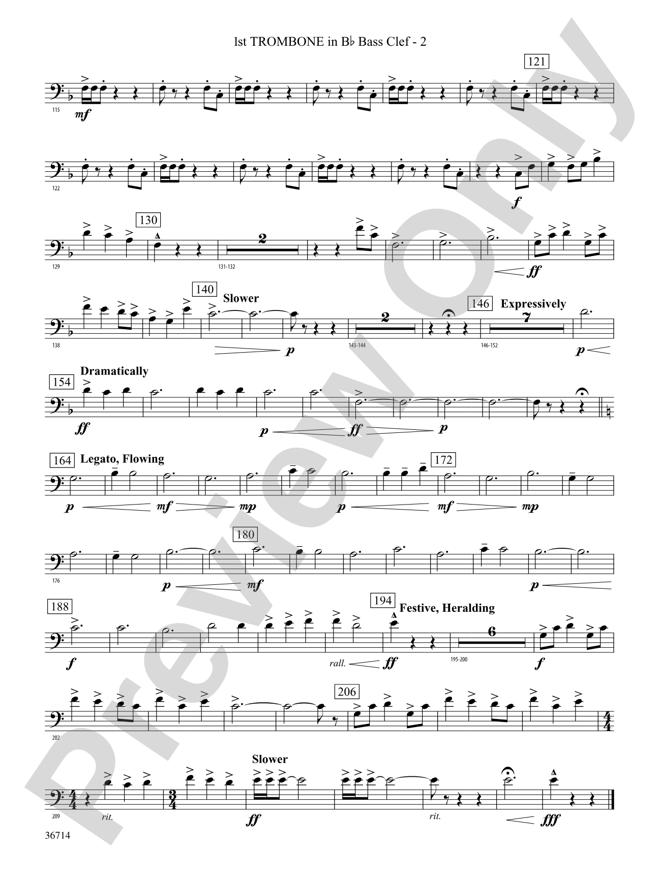 Proclamations: (wp) 1st B-flat Trombone B.C.