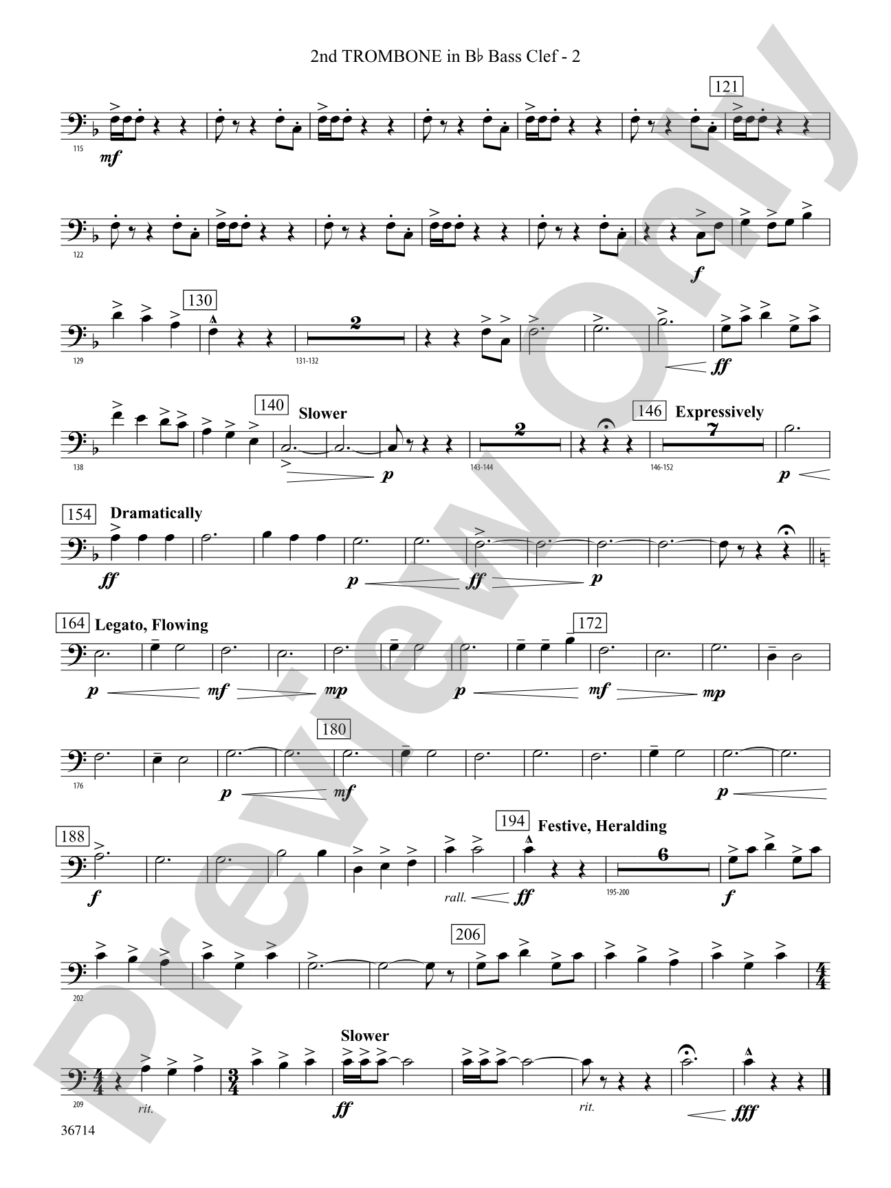 Proclamations: (wp) 2nd B-flat Trombone B.C.