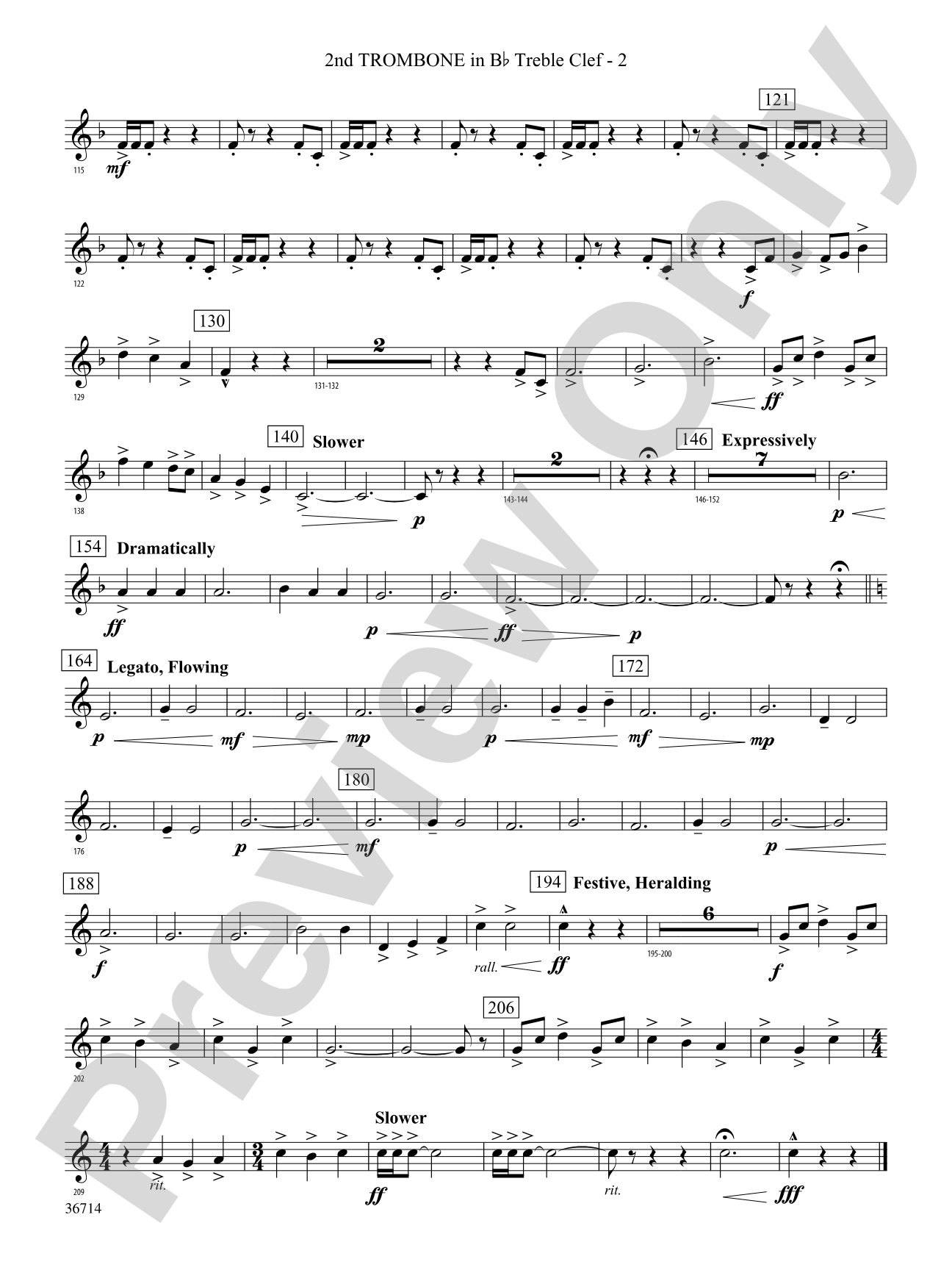 Proclamations: (wp) 2nd B-flat Trombone T.C.