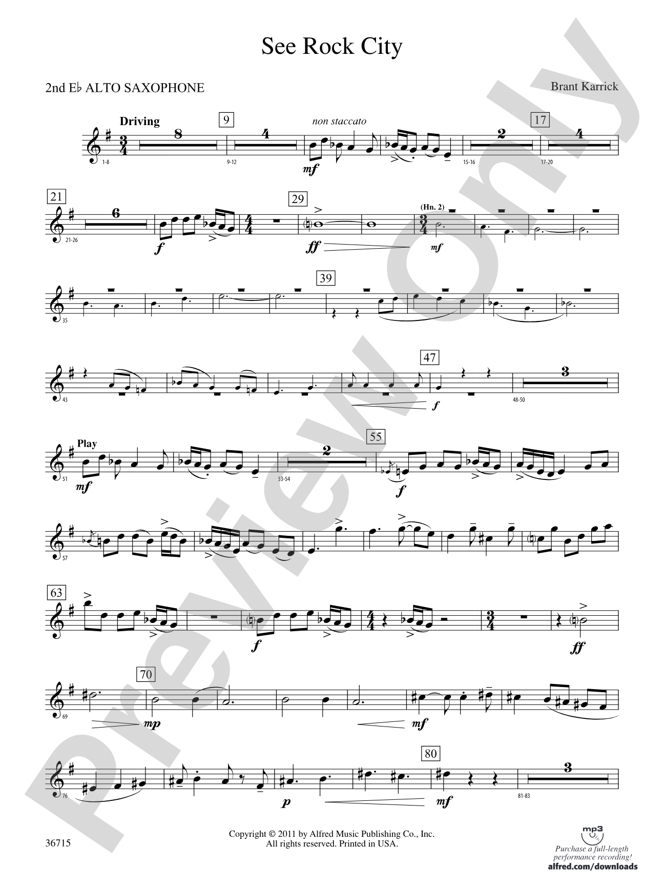 See Rock City: 2nd E-flat Alto Saxophone