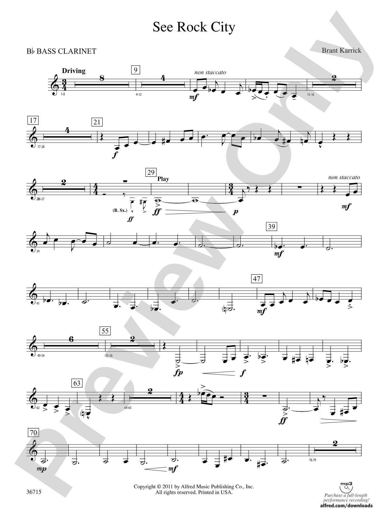 See Rock City: B-flat Bass Clarinet