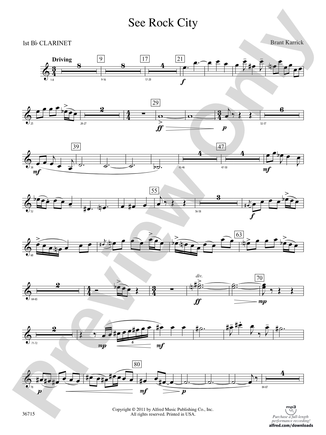See Rock City: 1st B-flat Clarinet