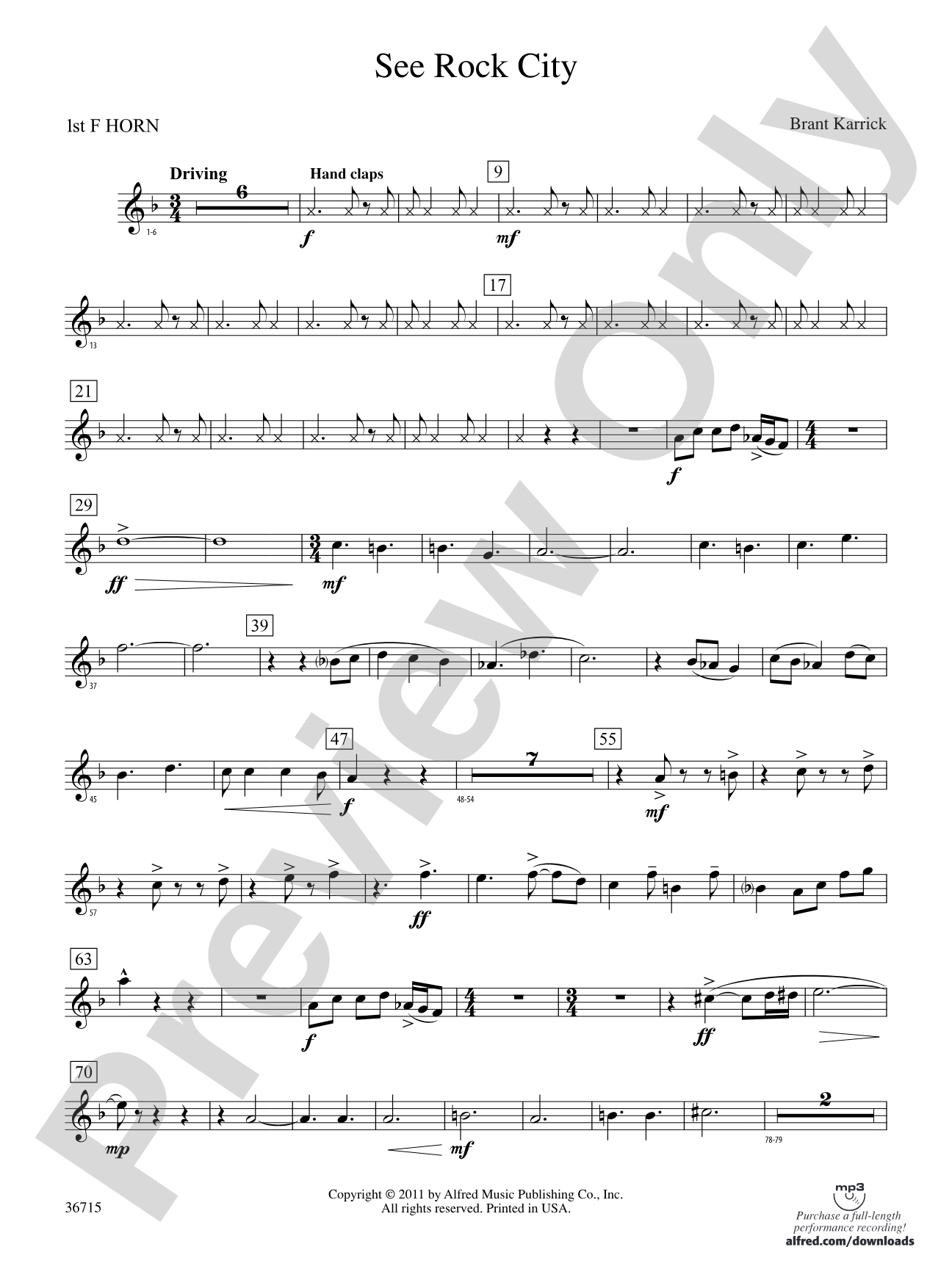 See Rock City: 1st F Horn