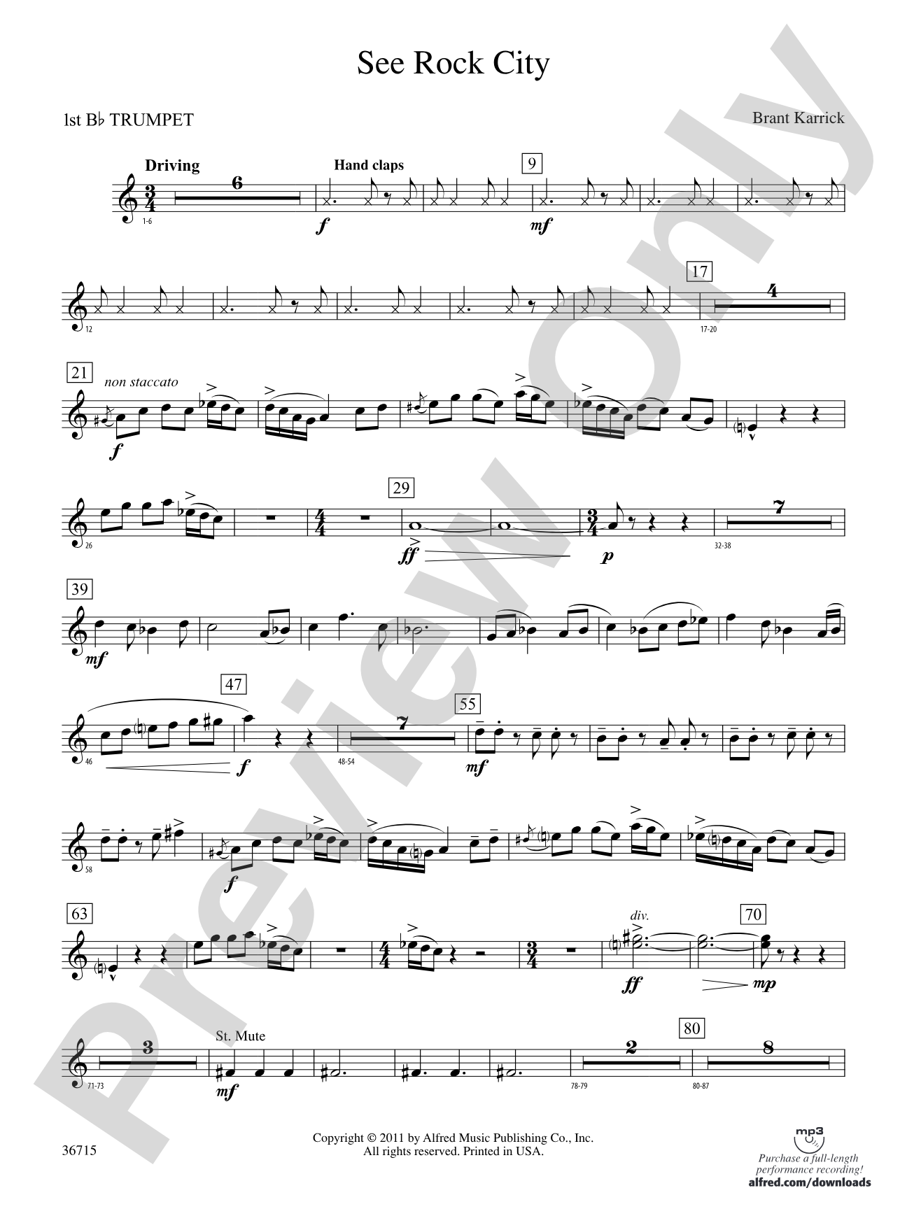 See Rock City: 1st B-flat Trumpet