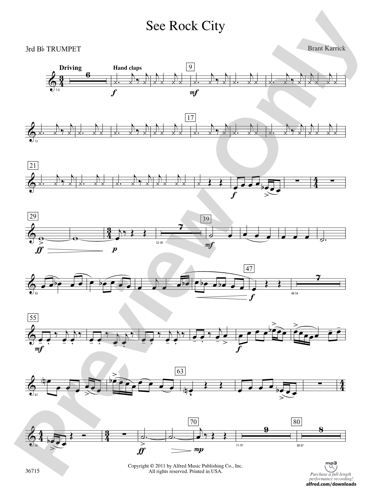 See Rock City: 3rd B-flat Trumpet
