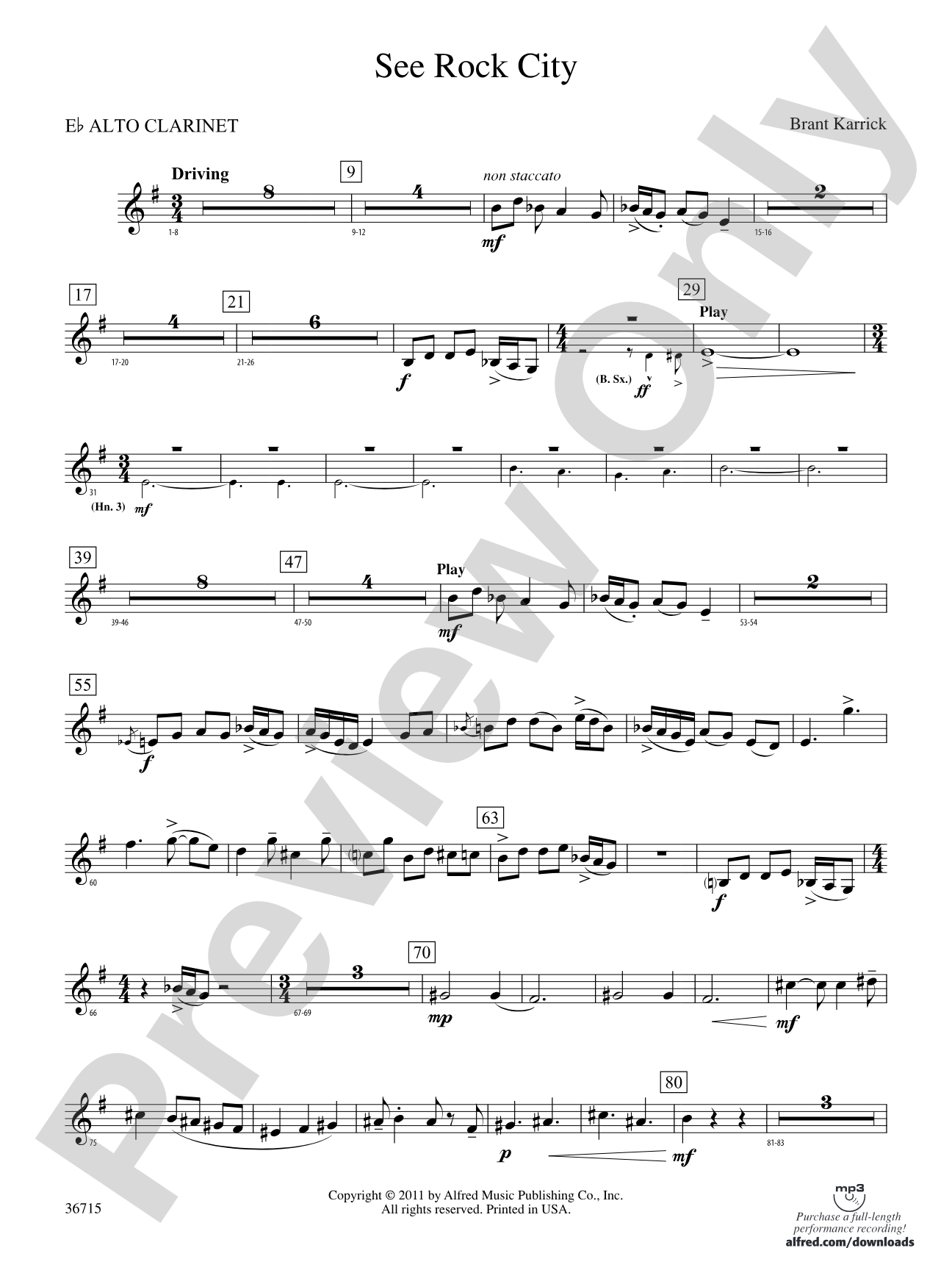 See Rock City: (wp) E-flat Alto Clarinet
