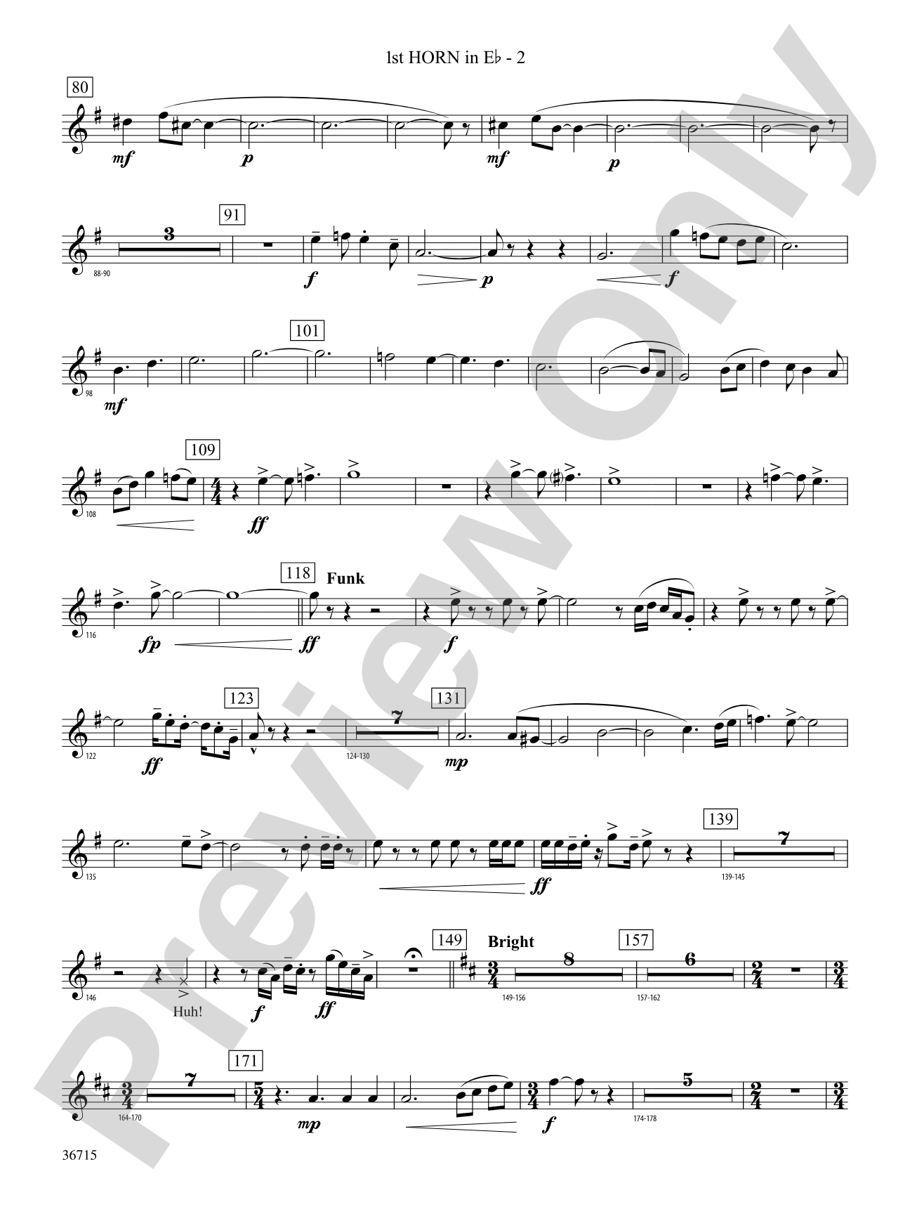 See Rock City: (wp) 1st Horn in E-flat