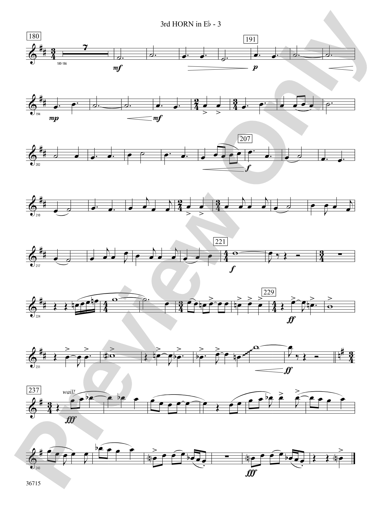 See Rock City: (wp) 3rd Horn in E-flat