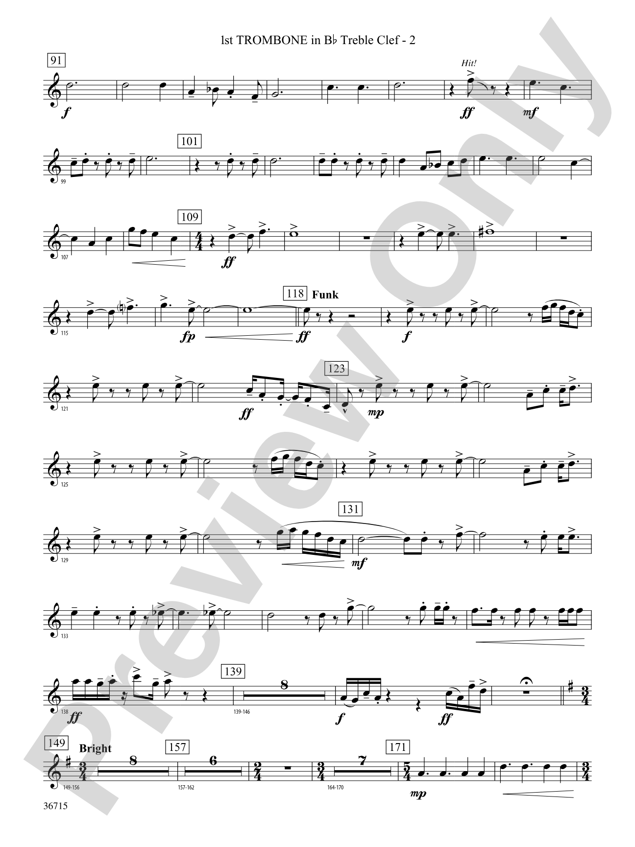 See Rock City: (wp) 1st B-flat Trombone T.C.