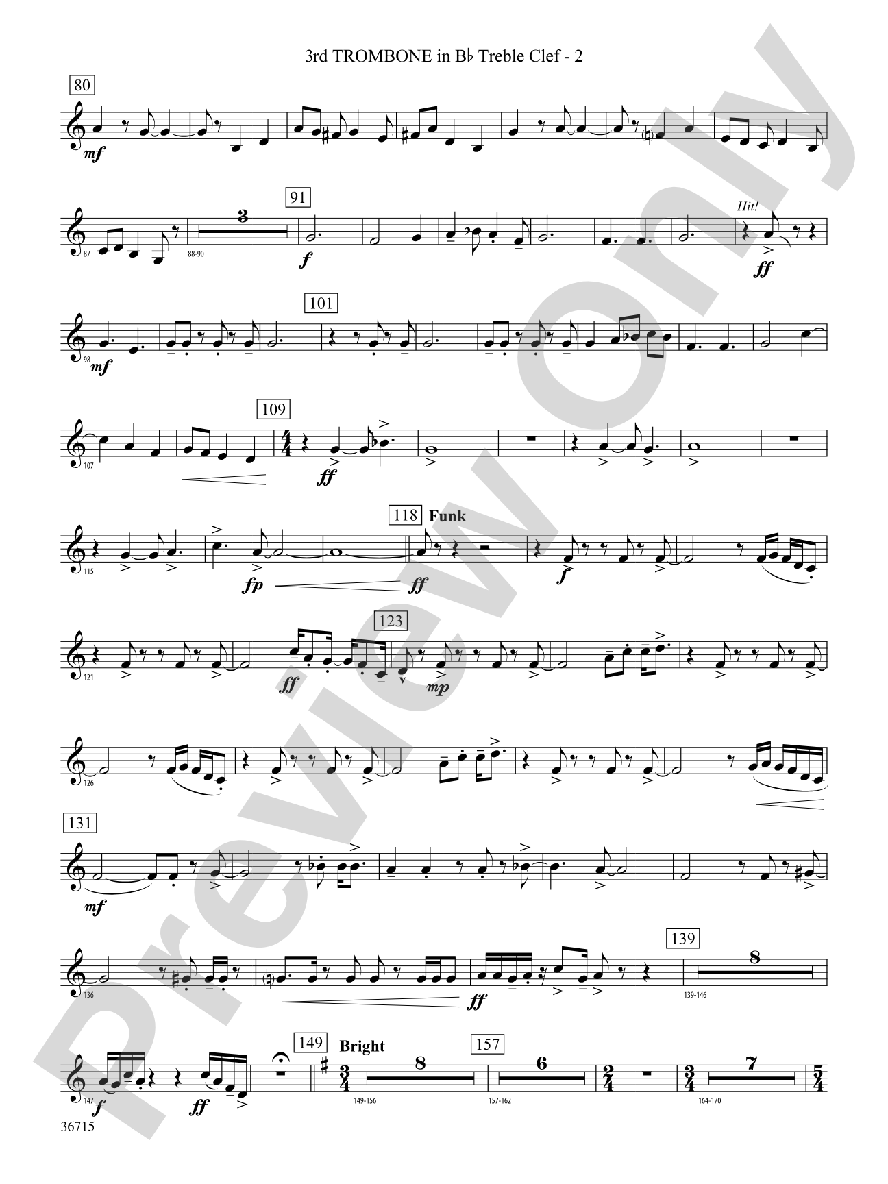 See Rock City: (wp) 3rd B-flat Trombone T.C.