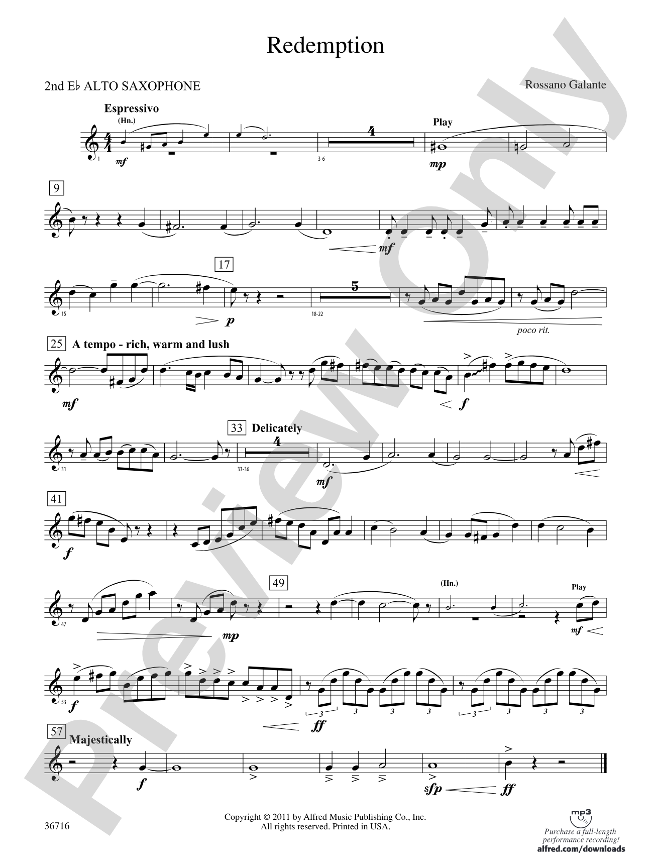 Redemption: 2nd E-flat Alto Saxophone