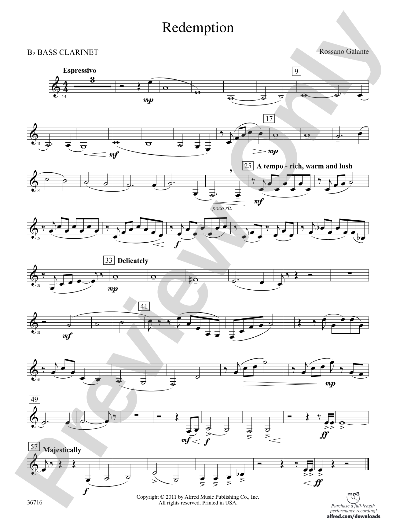 Redemption: B-flat Bass Clarinet