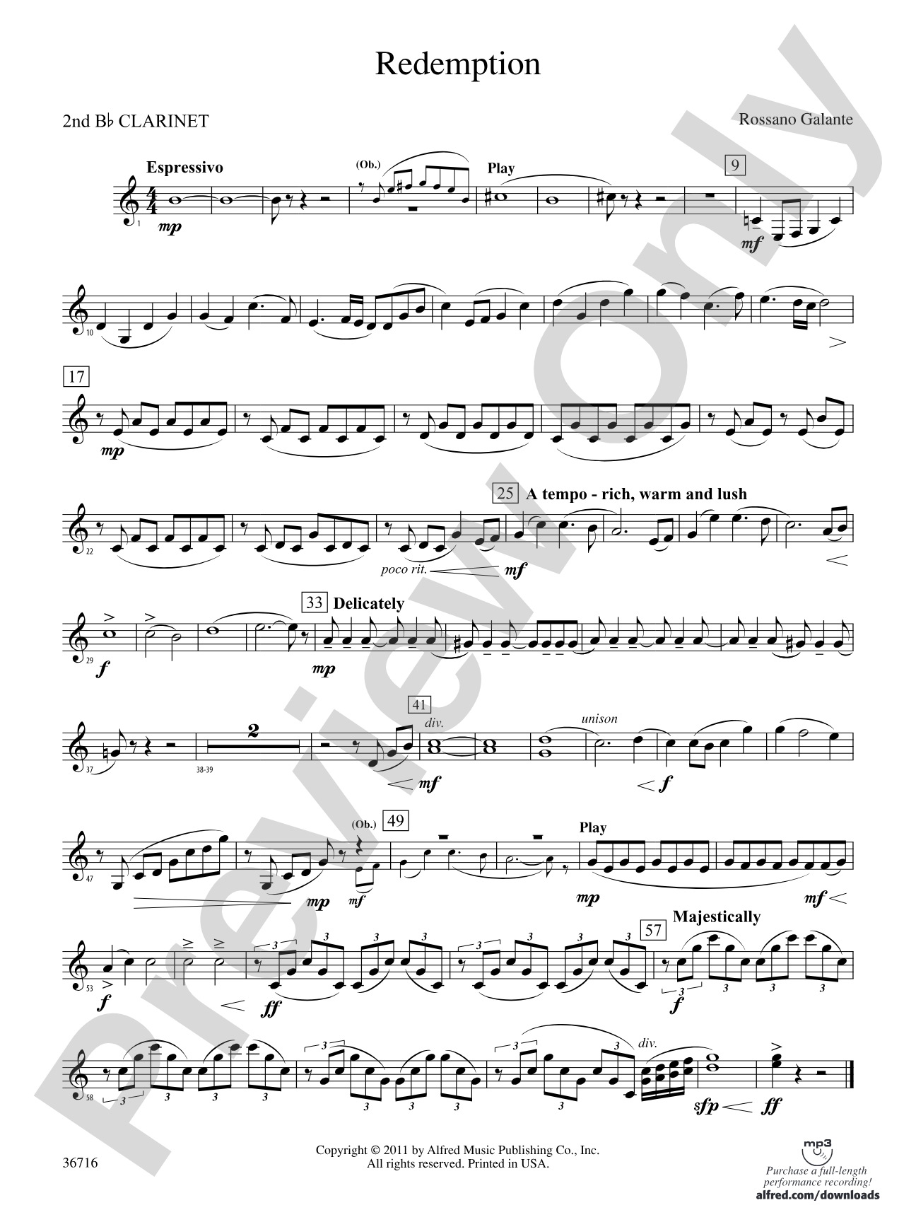 Redemption: 2nd B-flat Clarinet