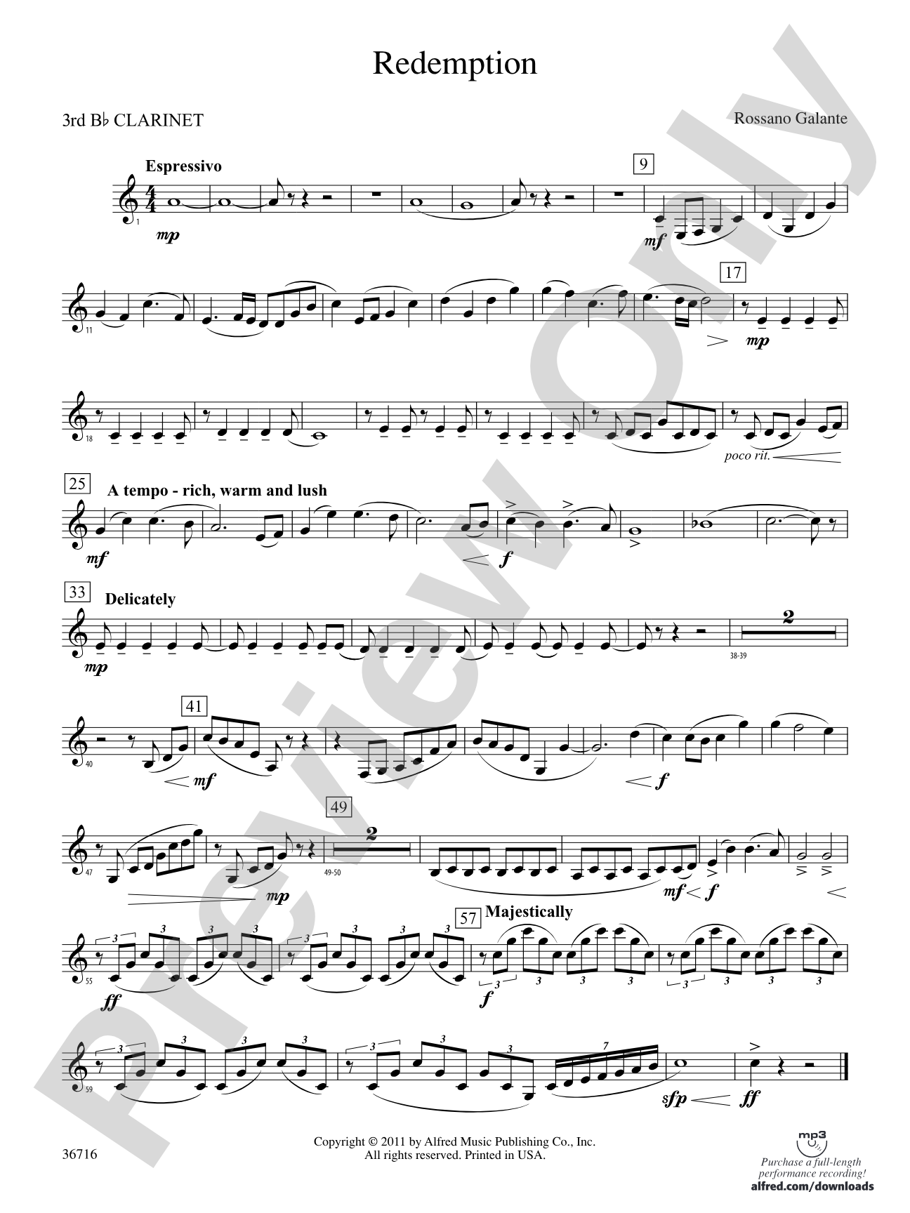Redemption: 3rd B-flat Clarinet