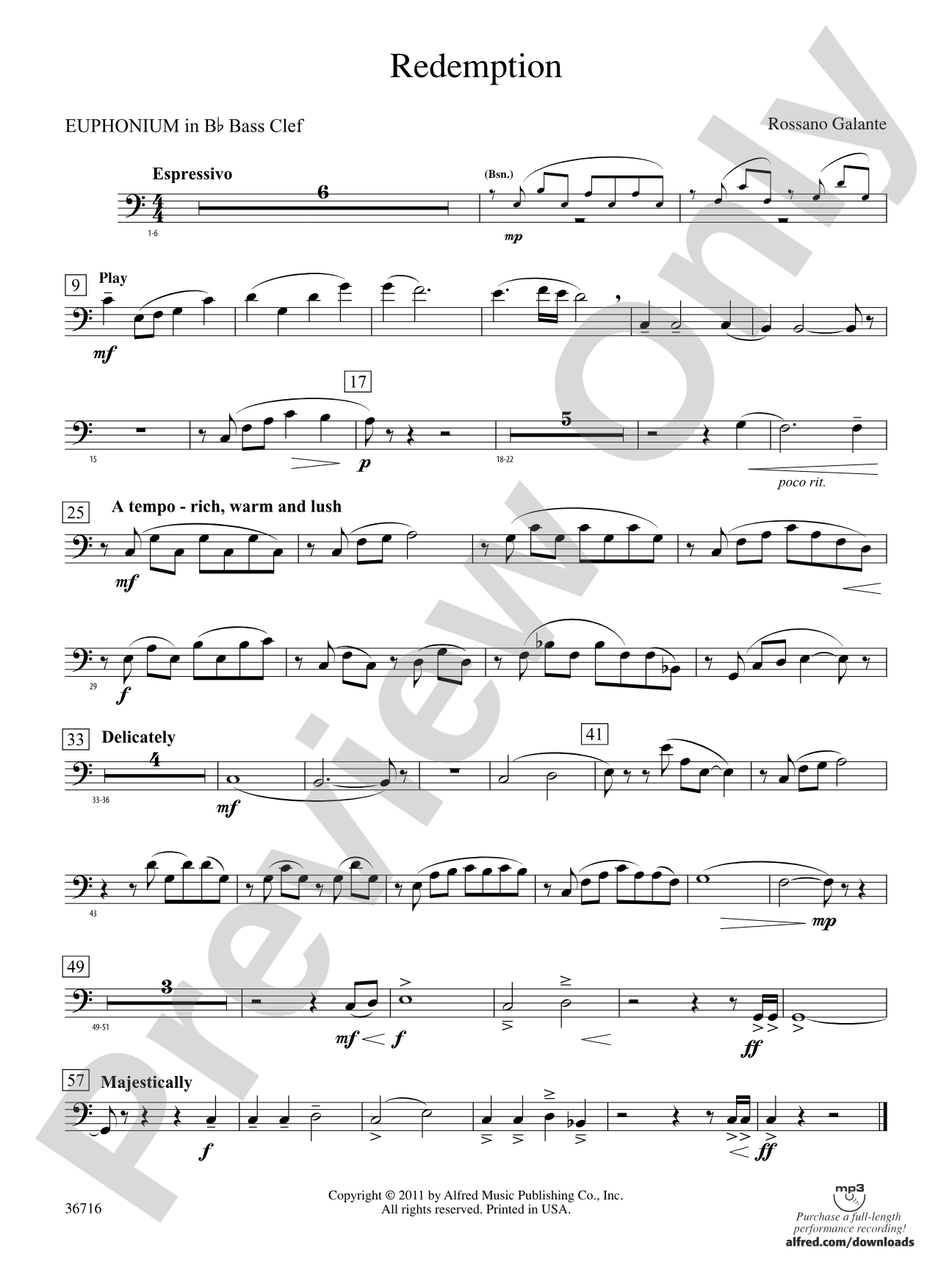Redemption: (wp) B-flat Baritone B.C.