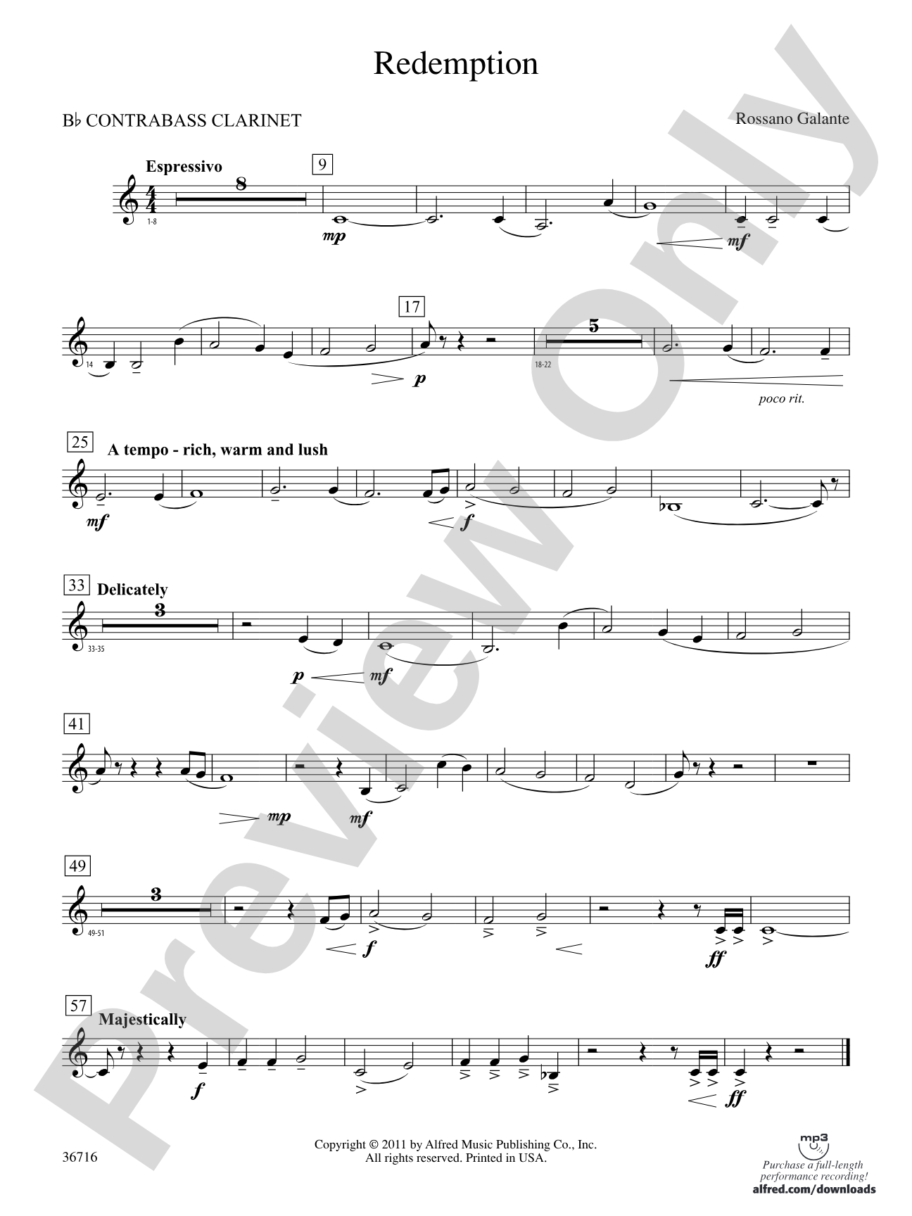 Redemption: (wp) B-flat Contrabass Clarinet