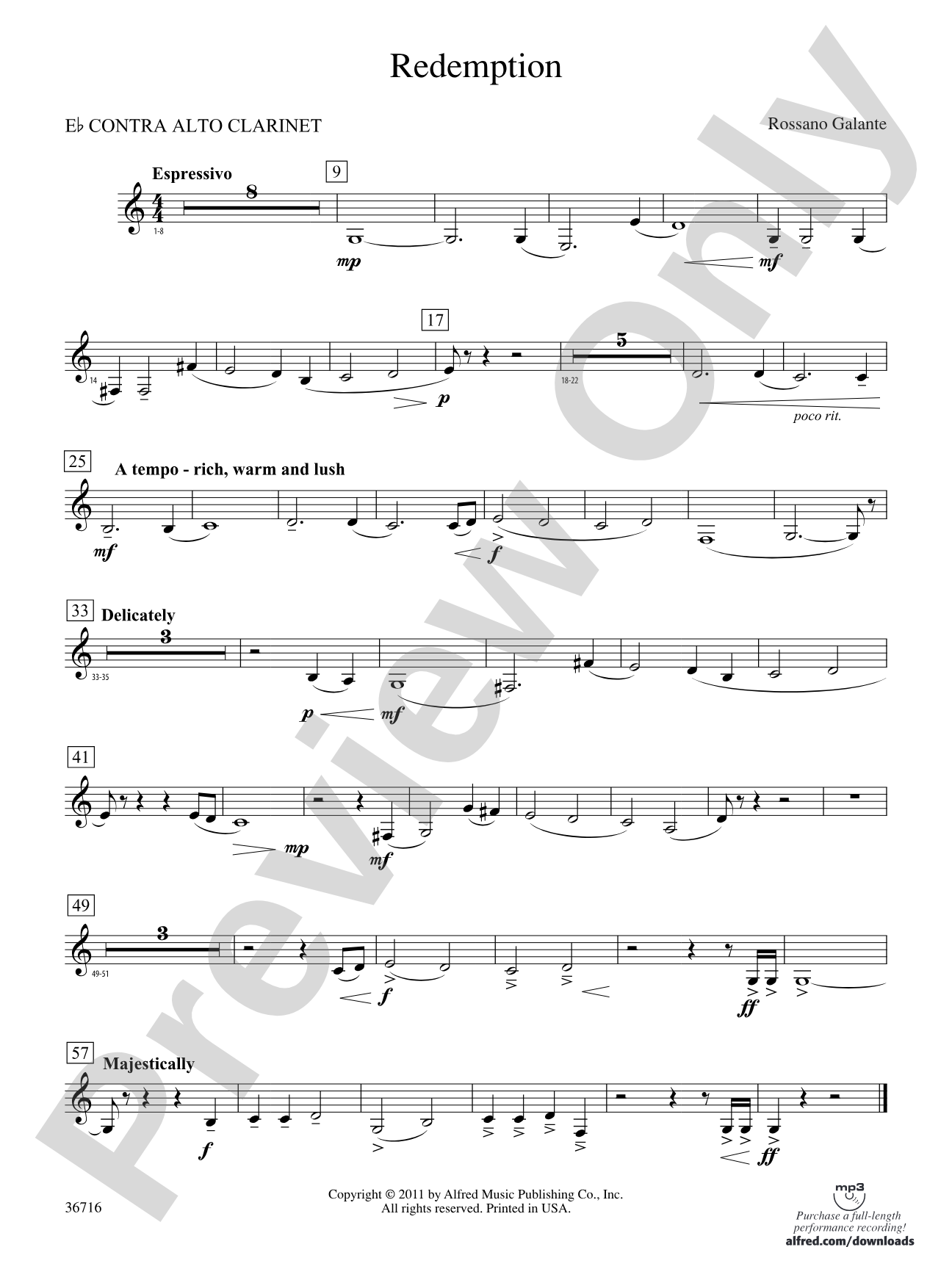 Redemption: (wp) E-flat Contrabass Clarinet