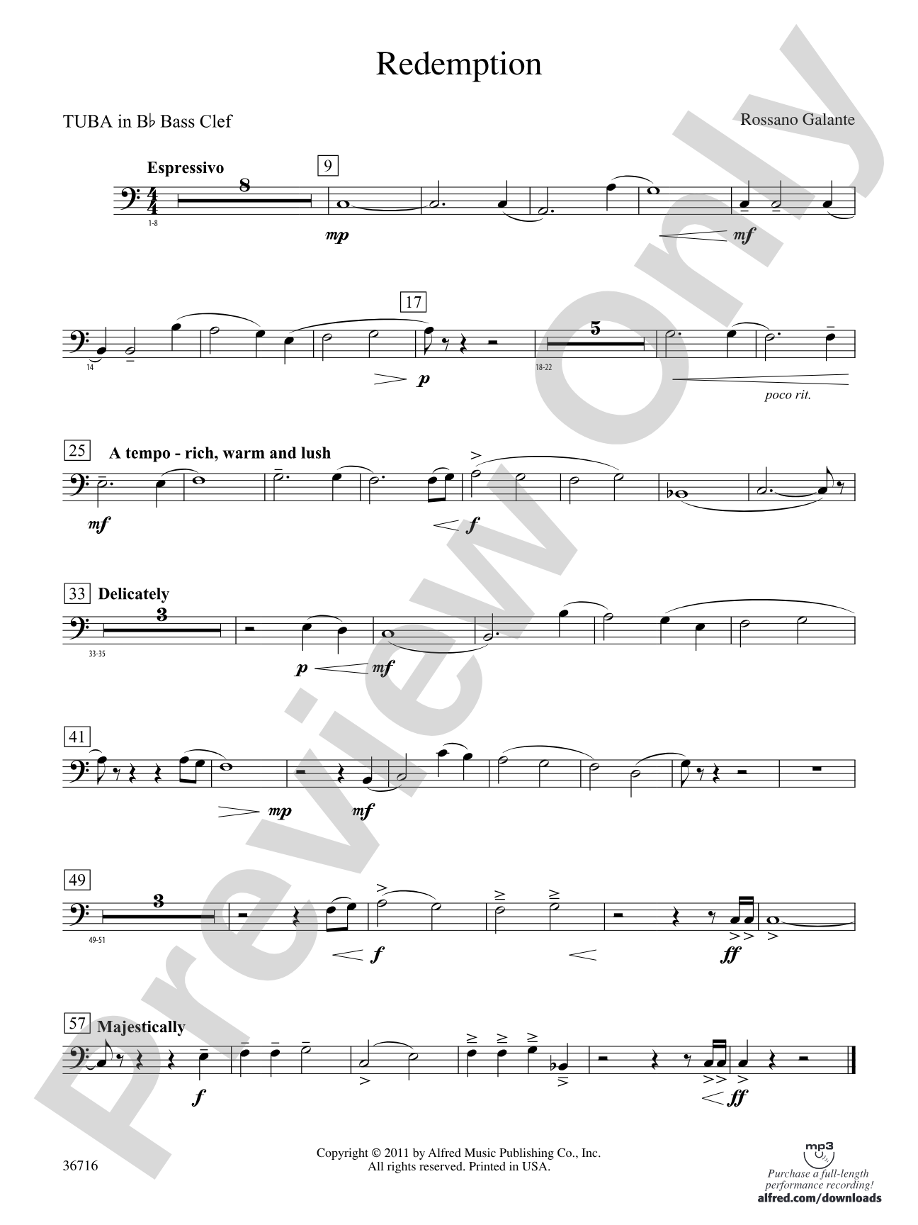 Redemption: (wp) B-flat Tuba B.C.