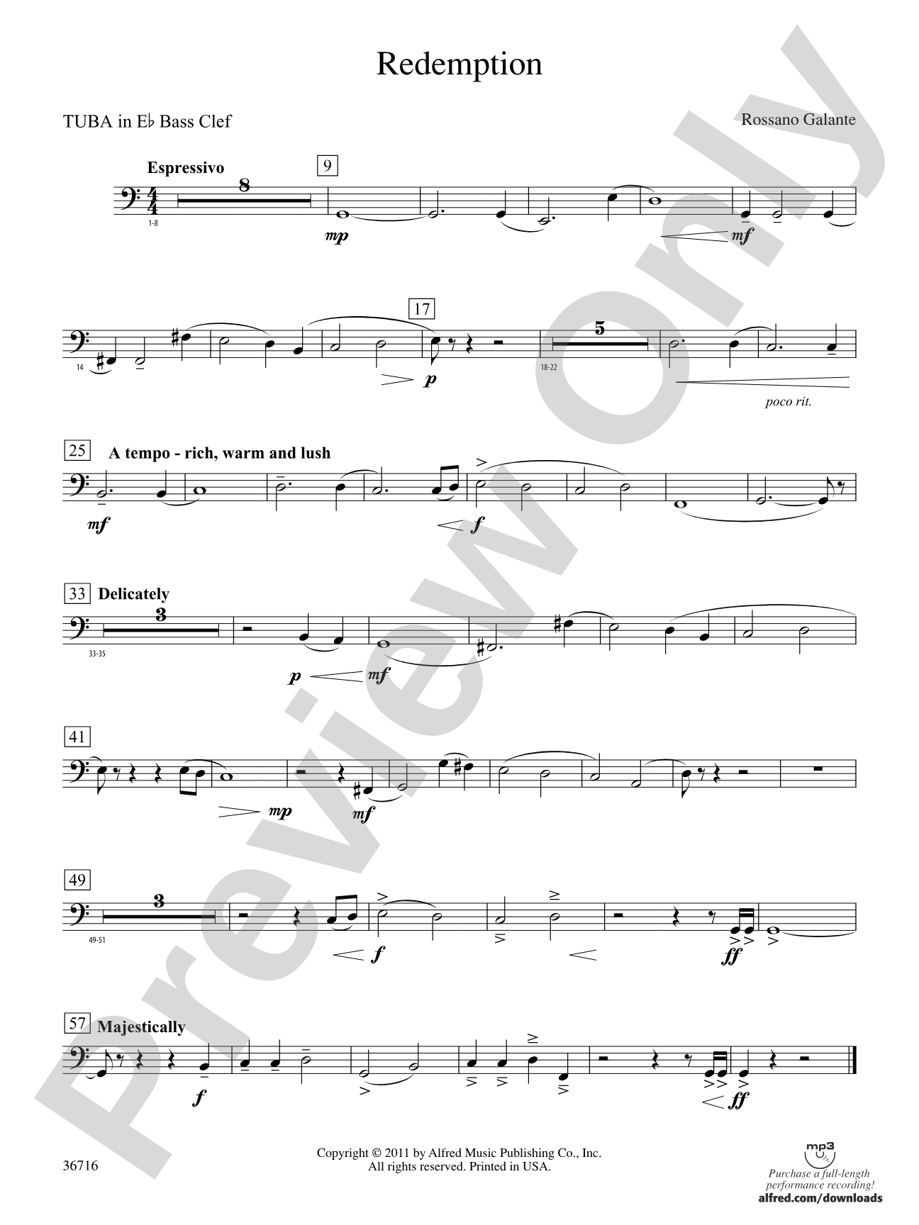Redemption: (wp) E-flat Tuba B.C.