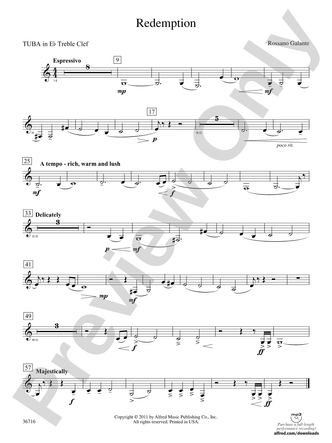 Redemption: (wp) E-flat Tuba T.C.