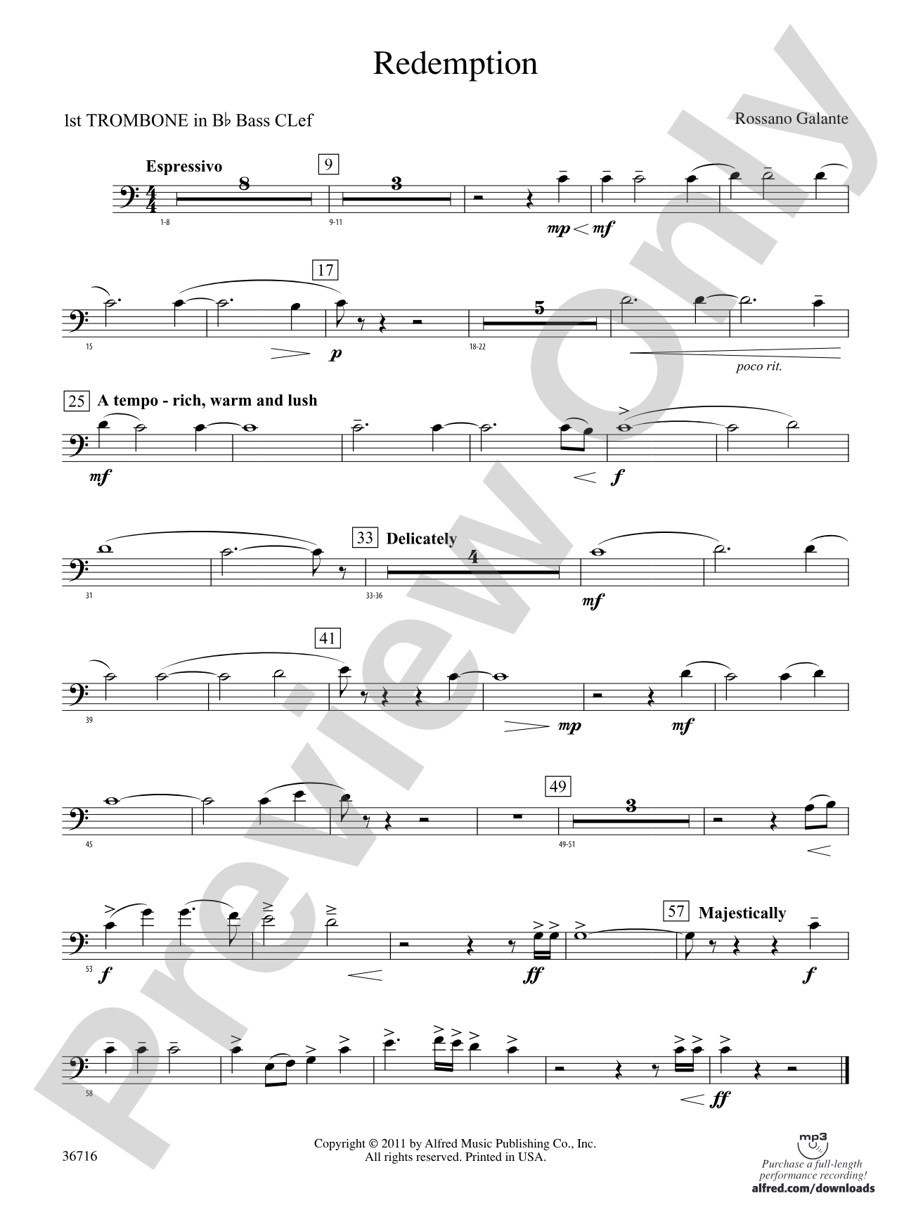 Redemption: (wp) 1st B-flat Trombone B.C.