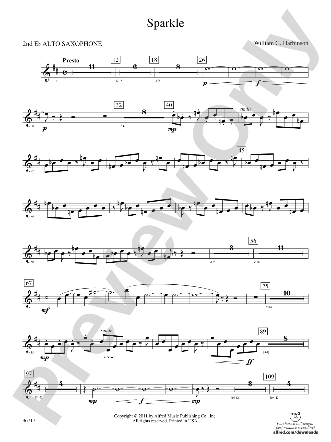 Sparkle: 2nd E-flat Alto Saxophone