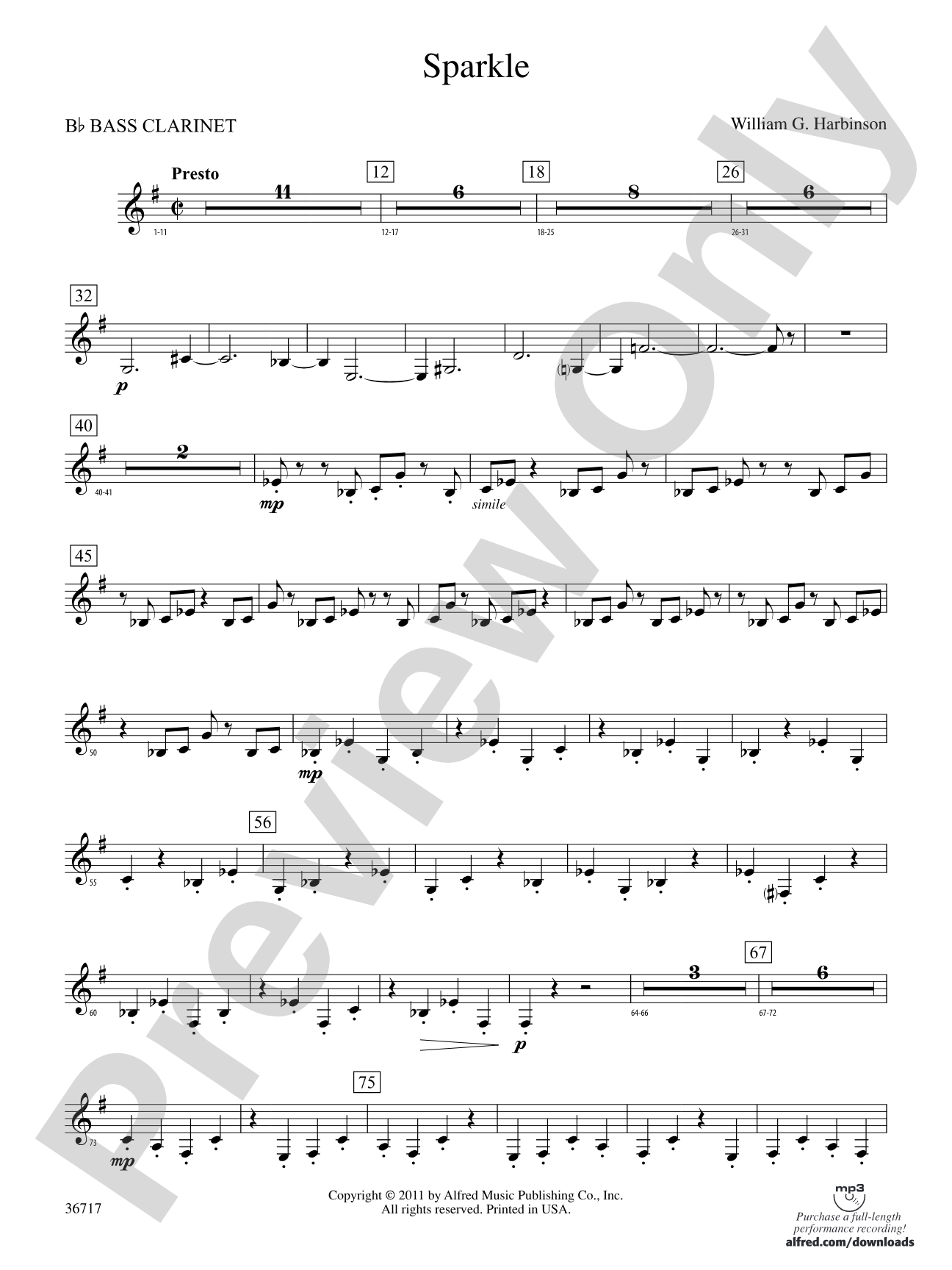 Sparkle: B-flat Bass Clarinet