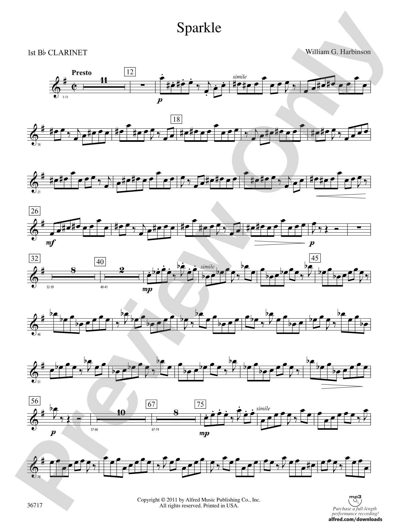 Sparkle: 1st B-flat Clarinet