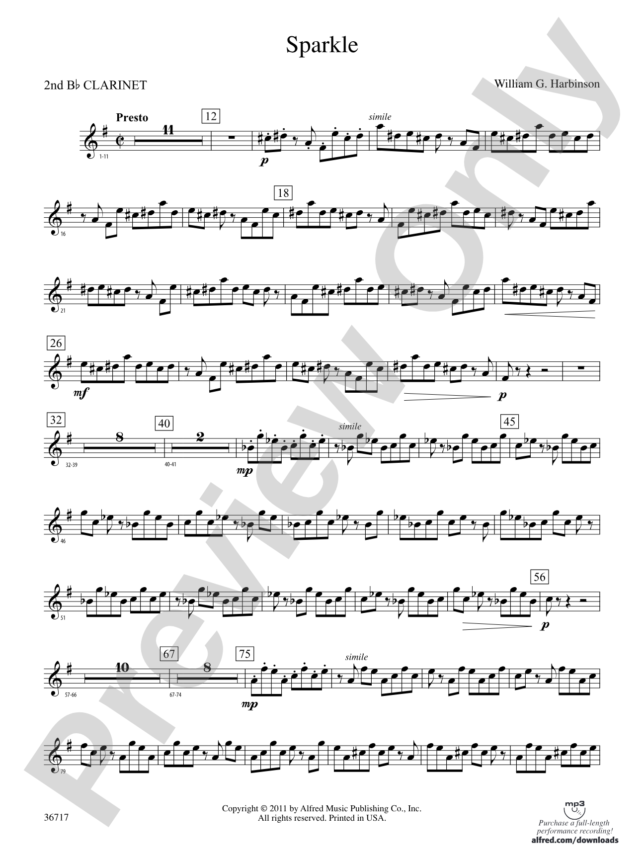 Sparkle: 2nd B-flat Clarinet
