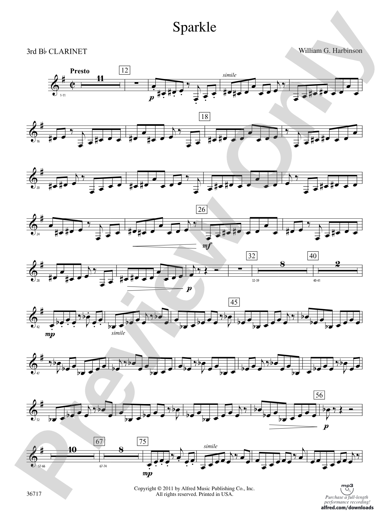 Sparkle: 3rd B-flat Clarinet