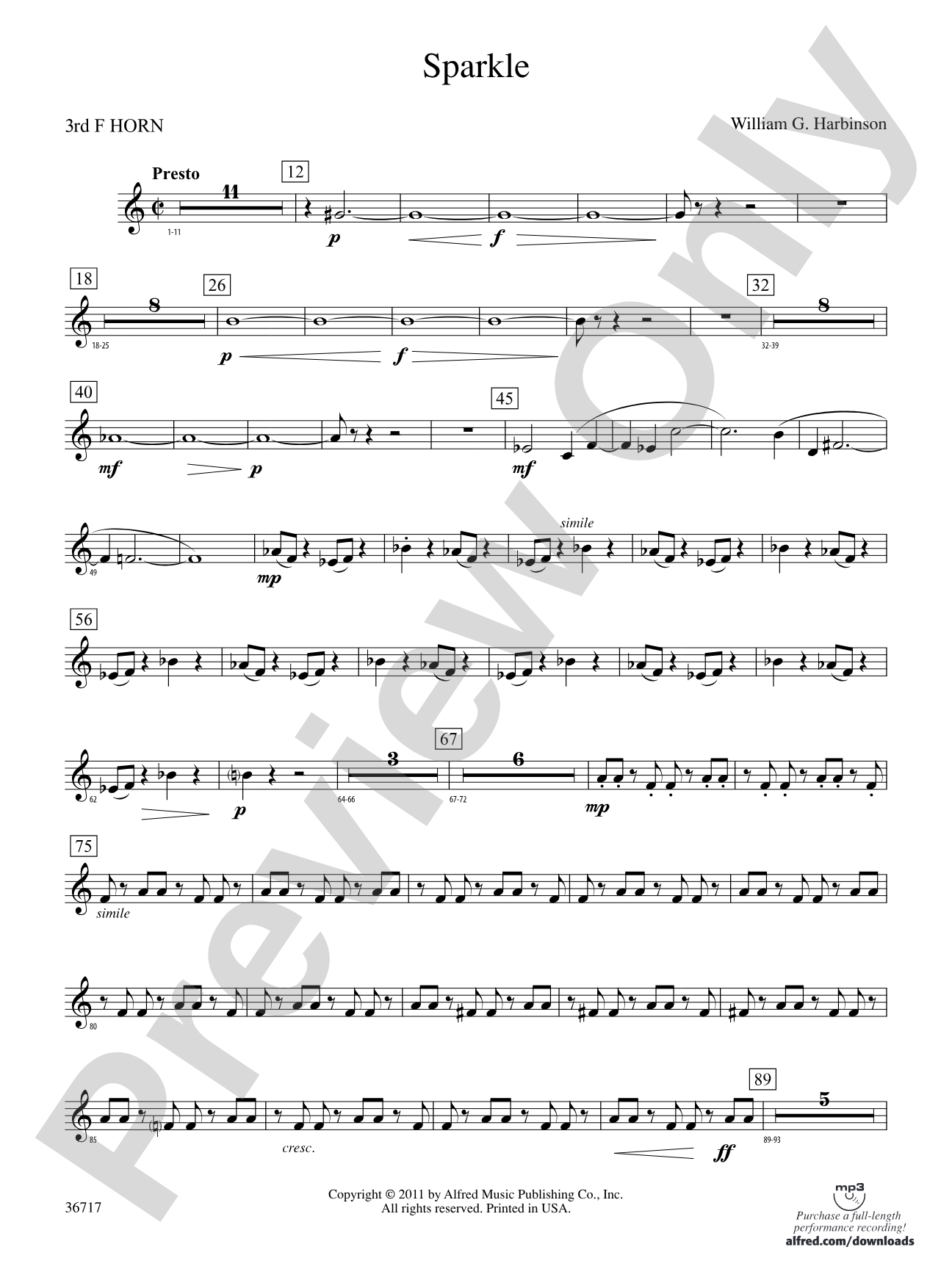 Sparkle: 3rd F Horn