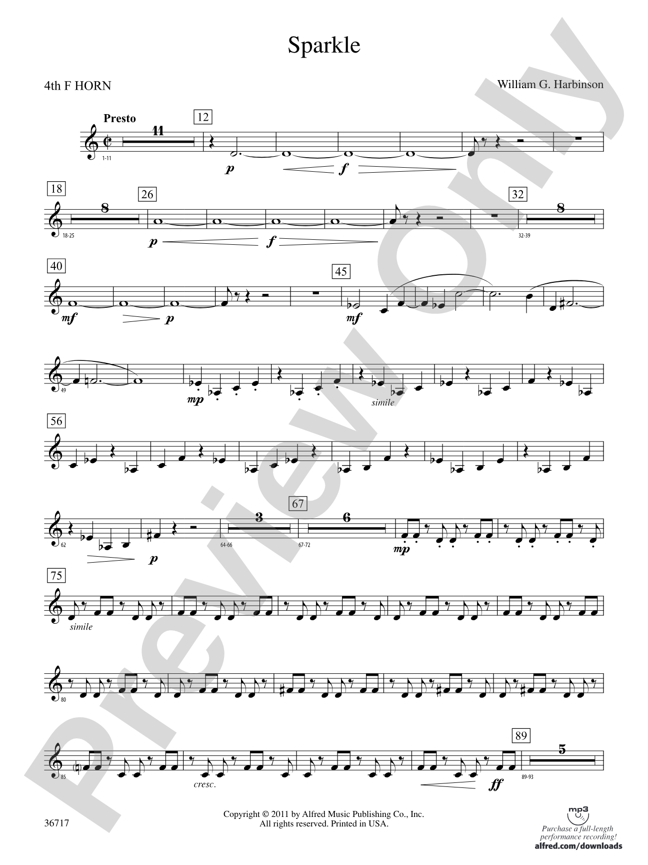 Sparkle: 4th F Horn