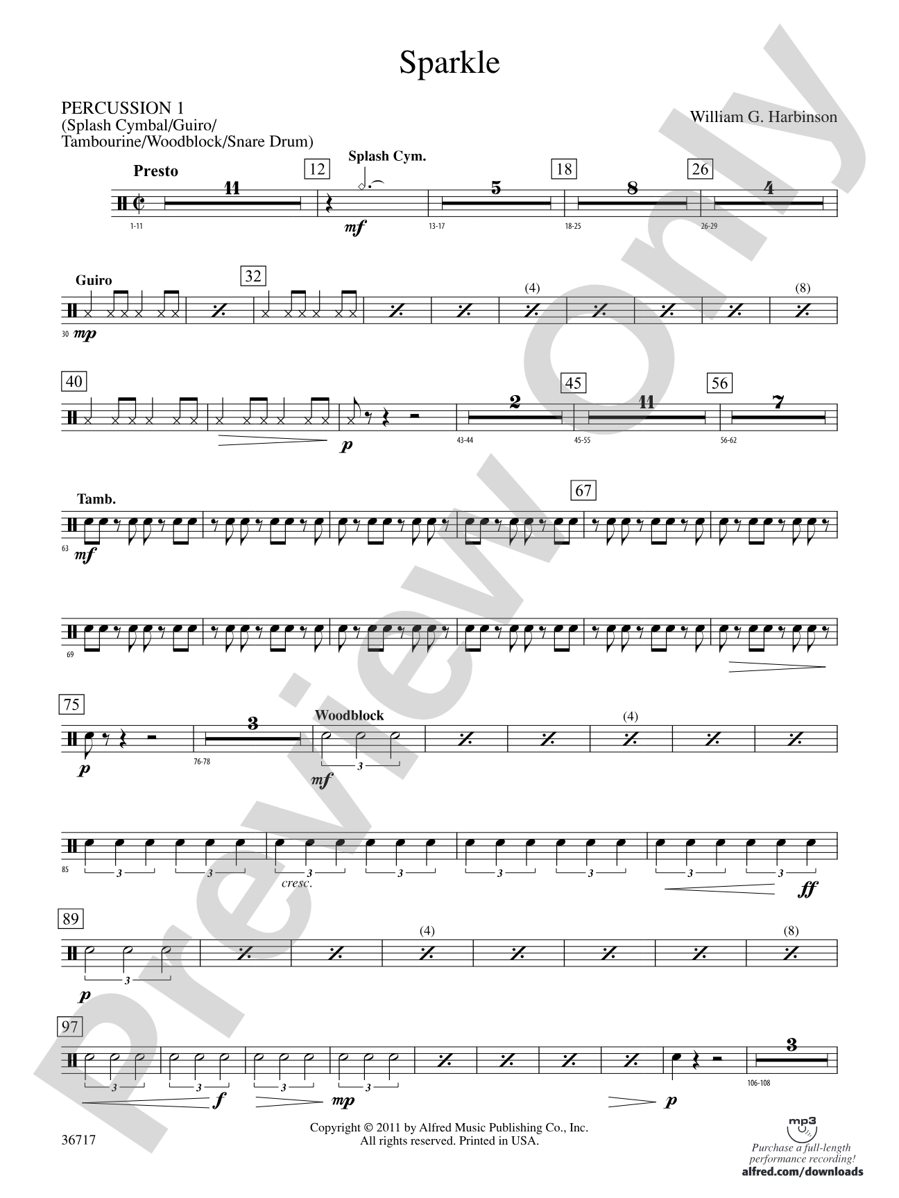 Sparkle: 1st Percussion