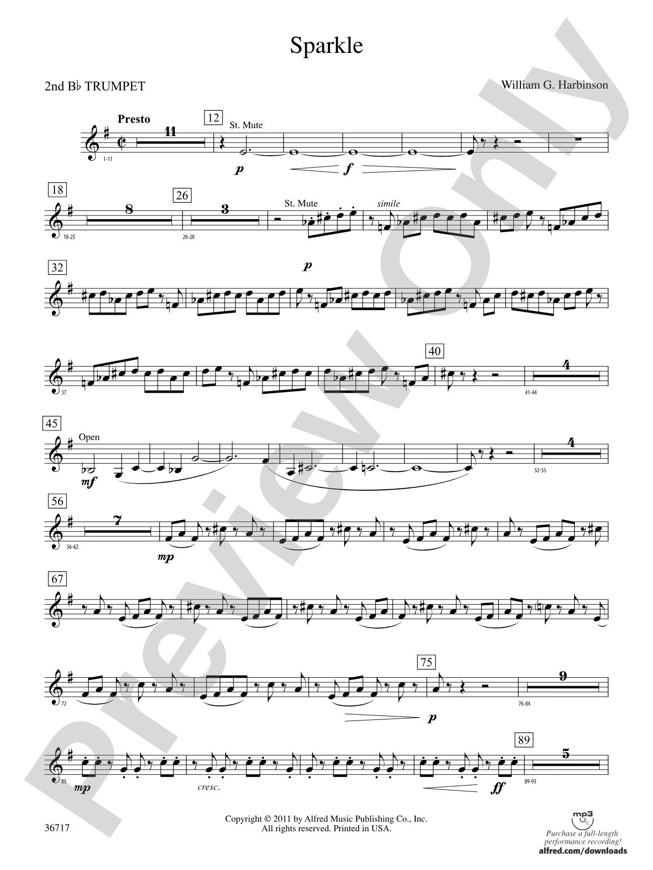 Sparkle: 2nd B-flat Trumpet