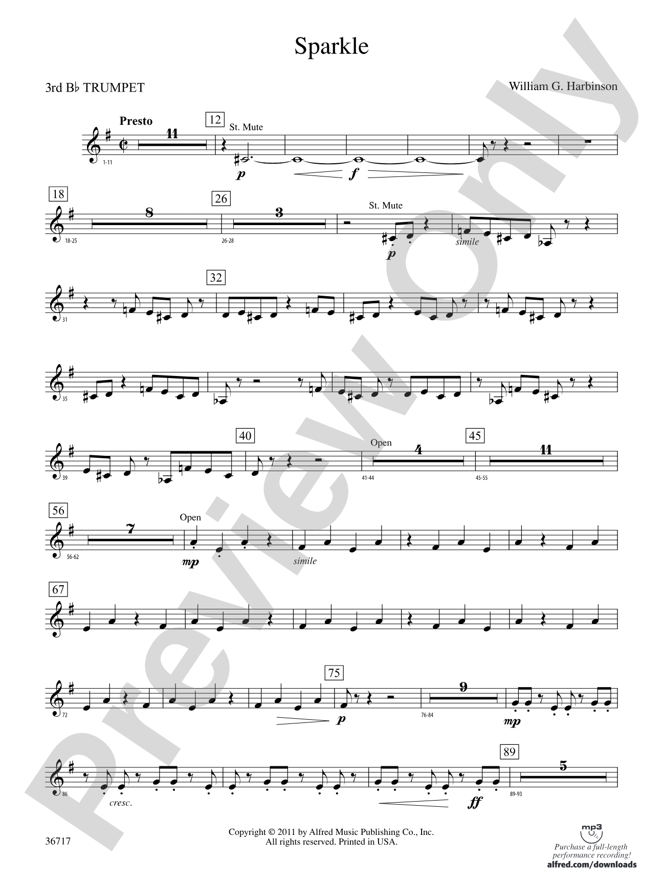 Sparkle: 3rd B-flat Trumpet