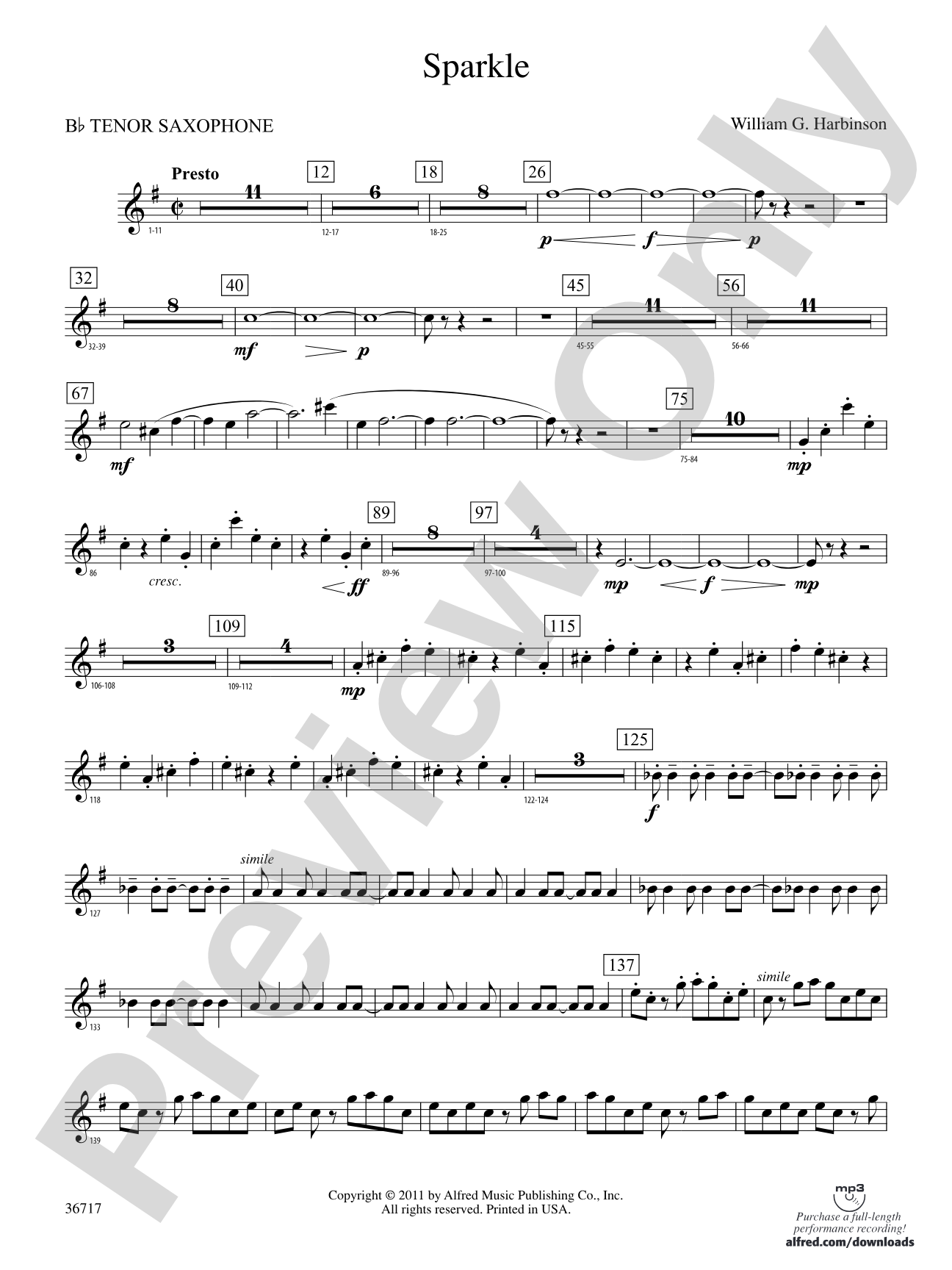 Sparkle: B-flat Tenor Saxophone