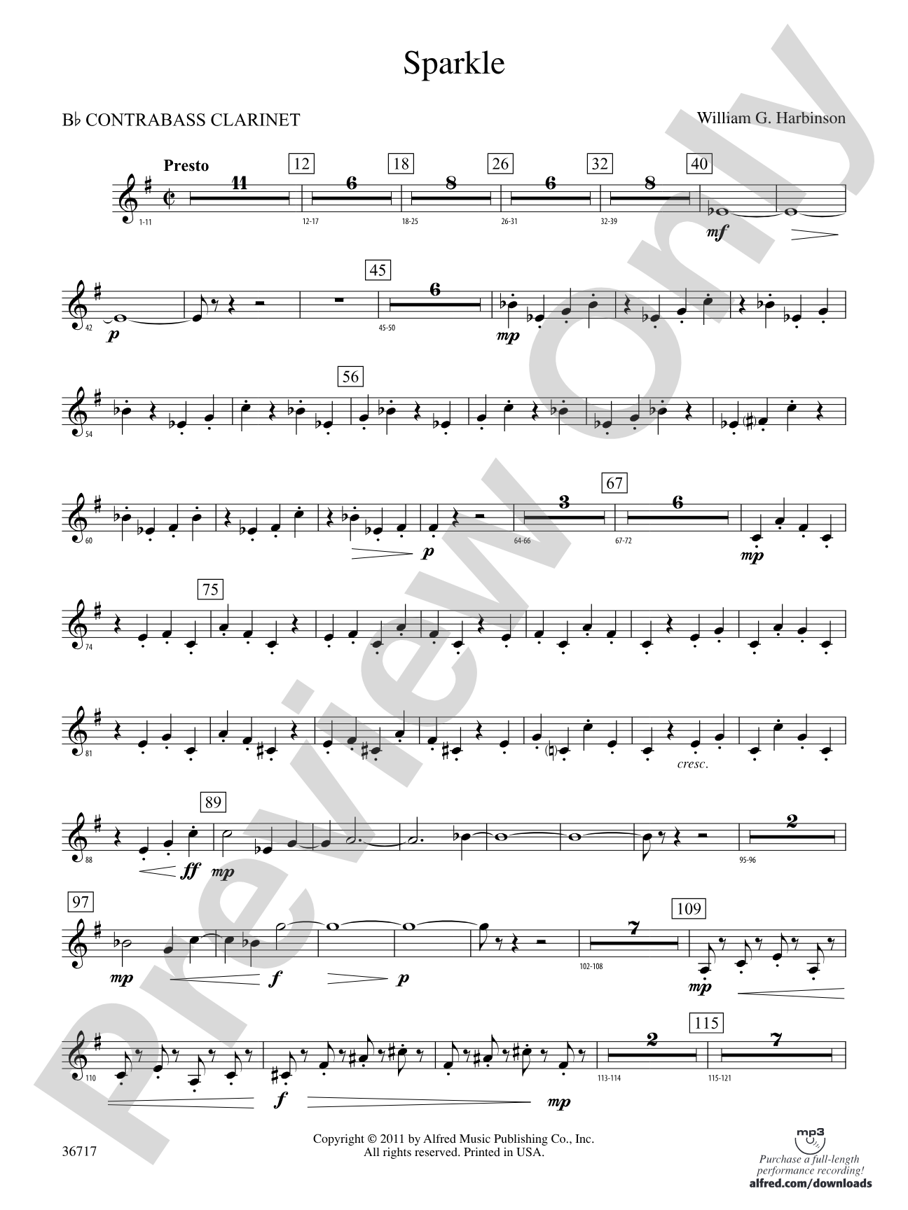 Sparkle: (wp) B-flat Contrabass Clarinet