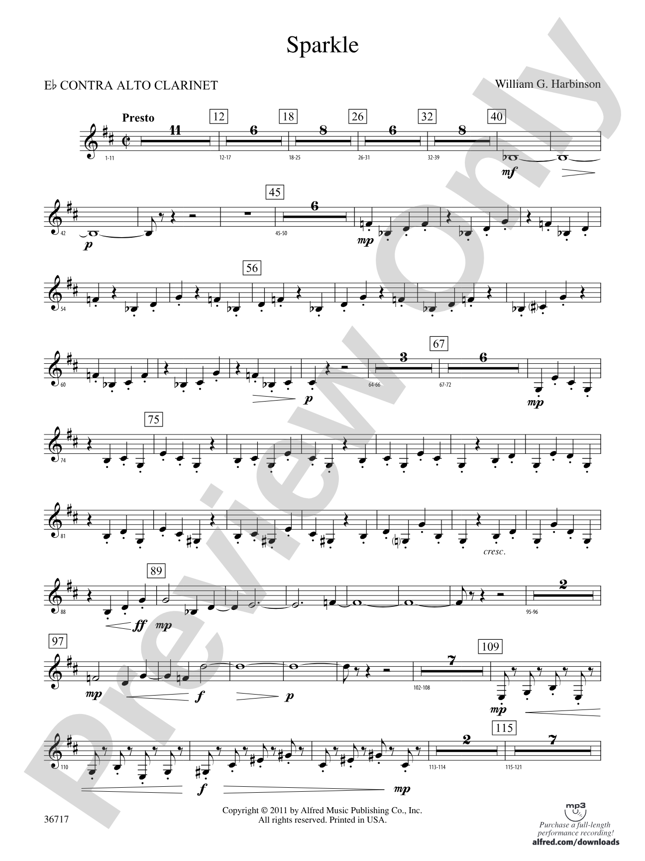 Sparkle: (wp) E-flat Contrabass Clarinet