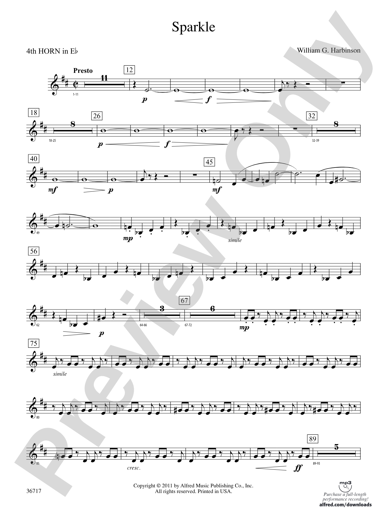 Sparkle: (wp) 4th Horn in E-flat