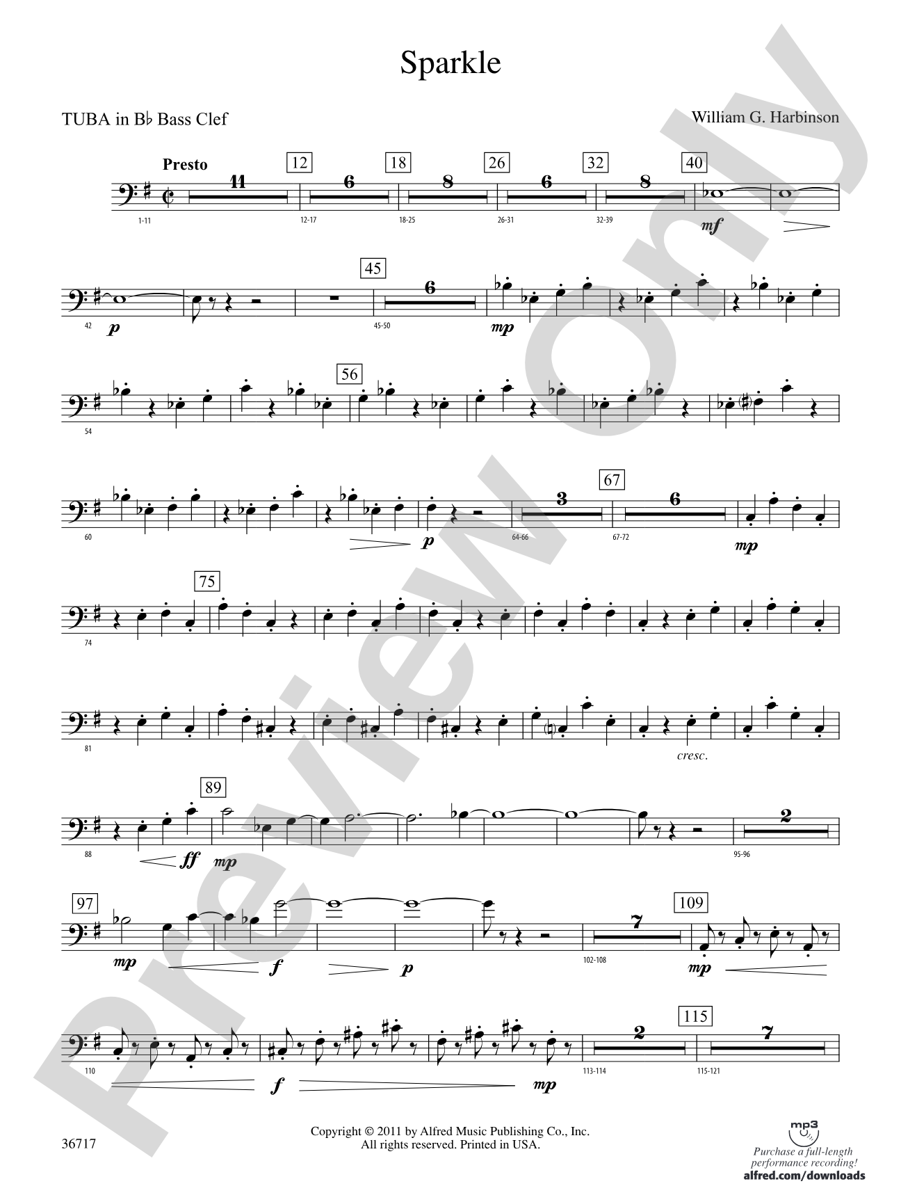 Sparkle: (wp) B-flat Tuba B.C.