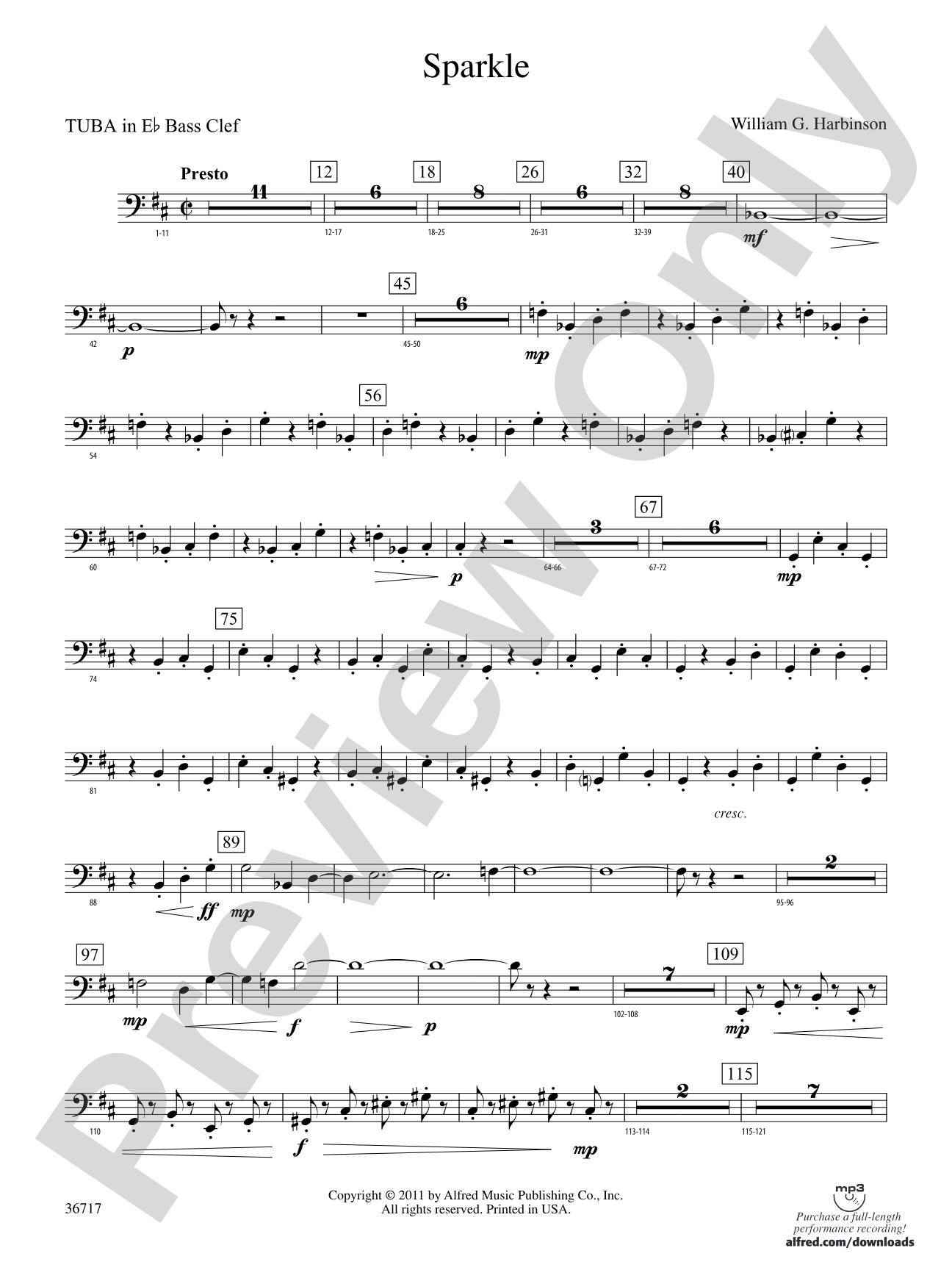 Sparkle: (wp) E-flat Tuba B.C.