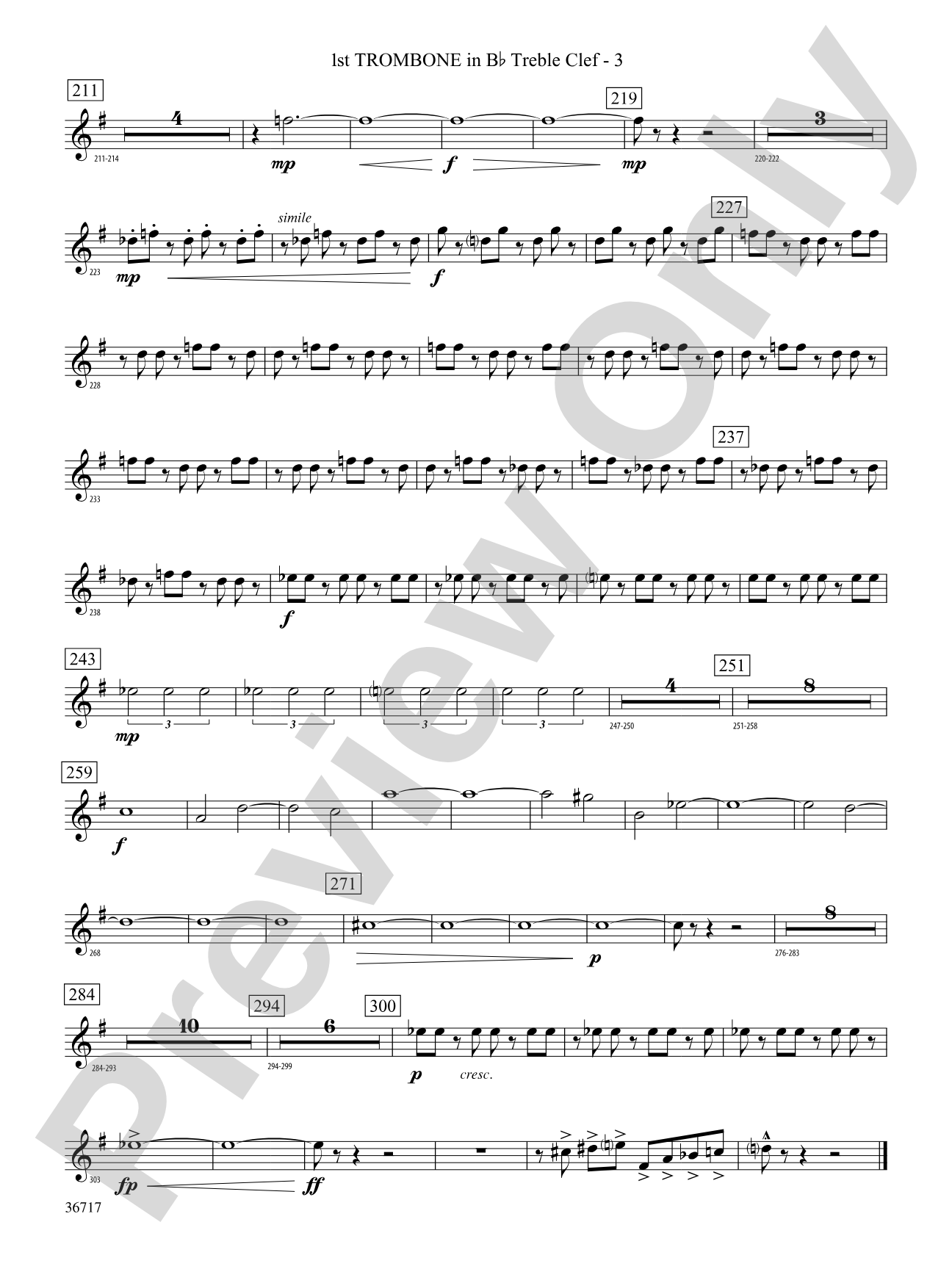 Sparkle: (wp) 1st B-flat Trombone T.C.