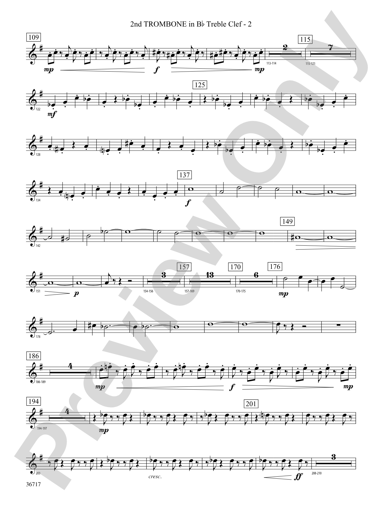 Sparkle: (wp) 2nd B-flat Trombone T.C.