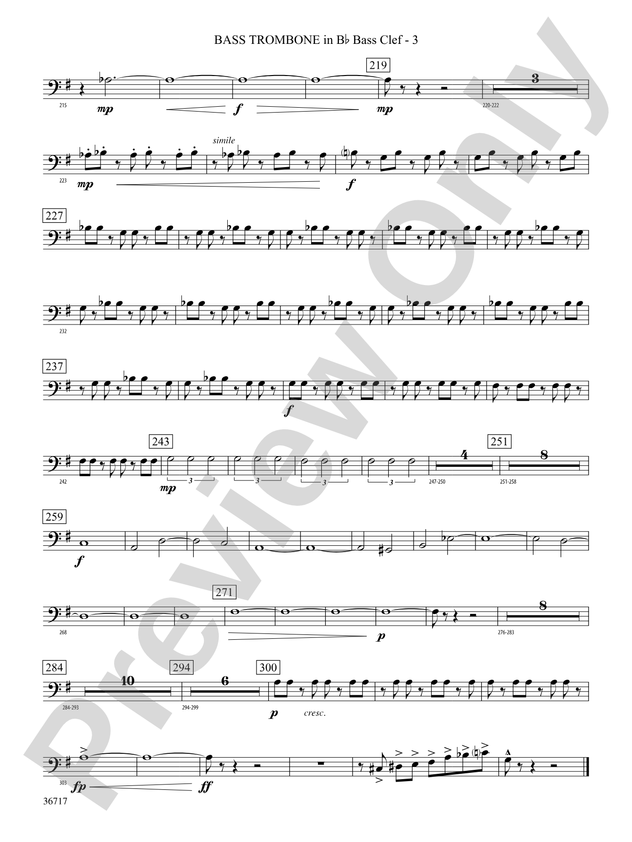Sparkle: (wp) 3rd B-flat Trombone B.C.